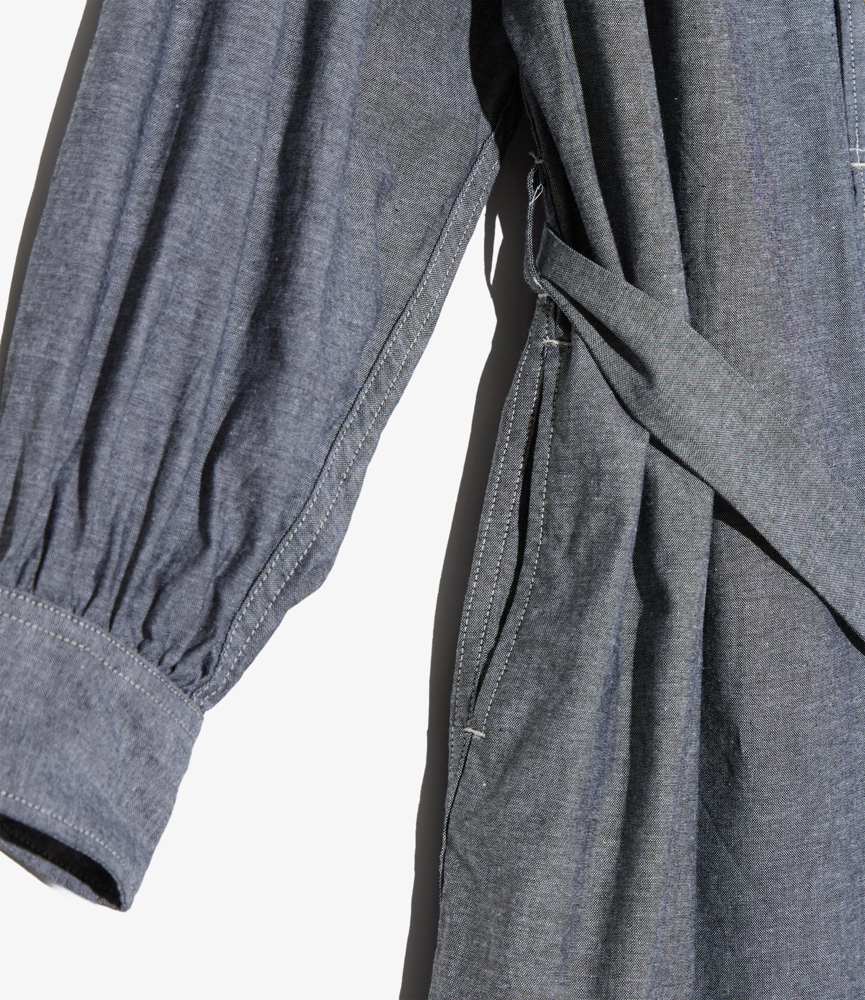 Women's Banded Painter Dress - Grey Cotton Chambray