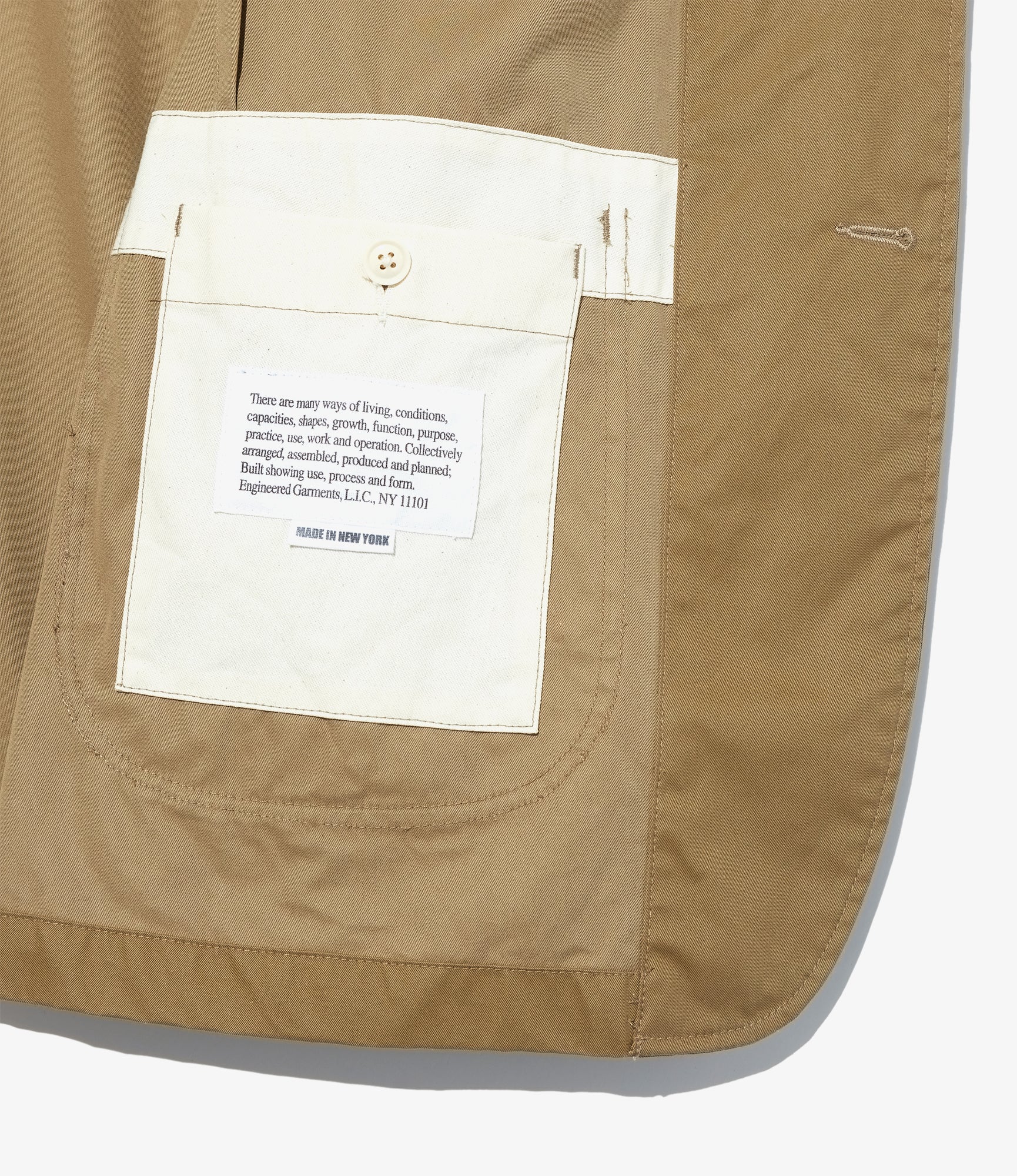 Bedford Jacket - Khaki Coated Nyco Twill