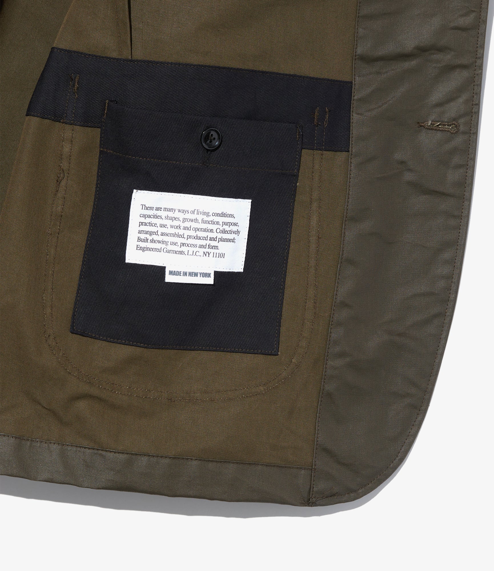 Bedford Jacket - Olive Nyco Coated Cloth