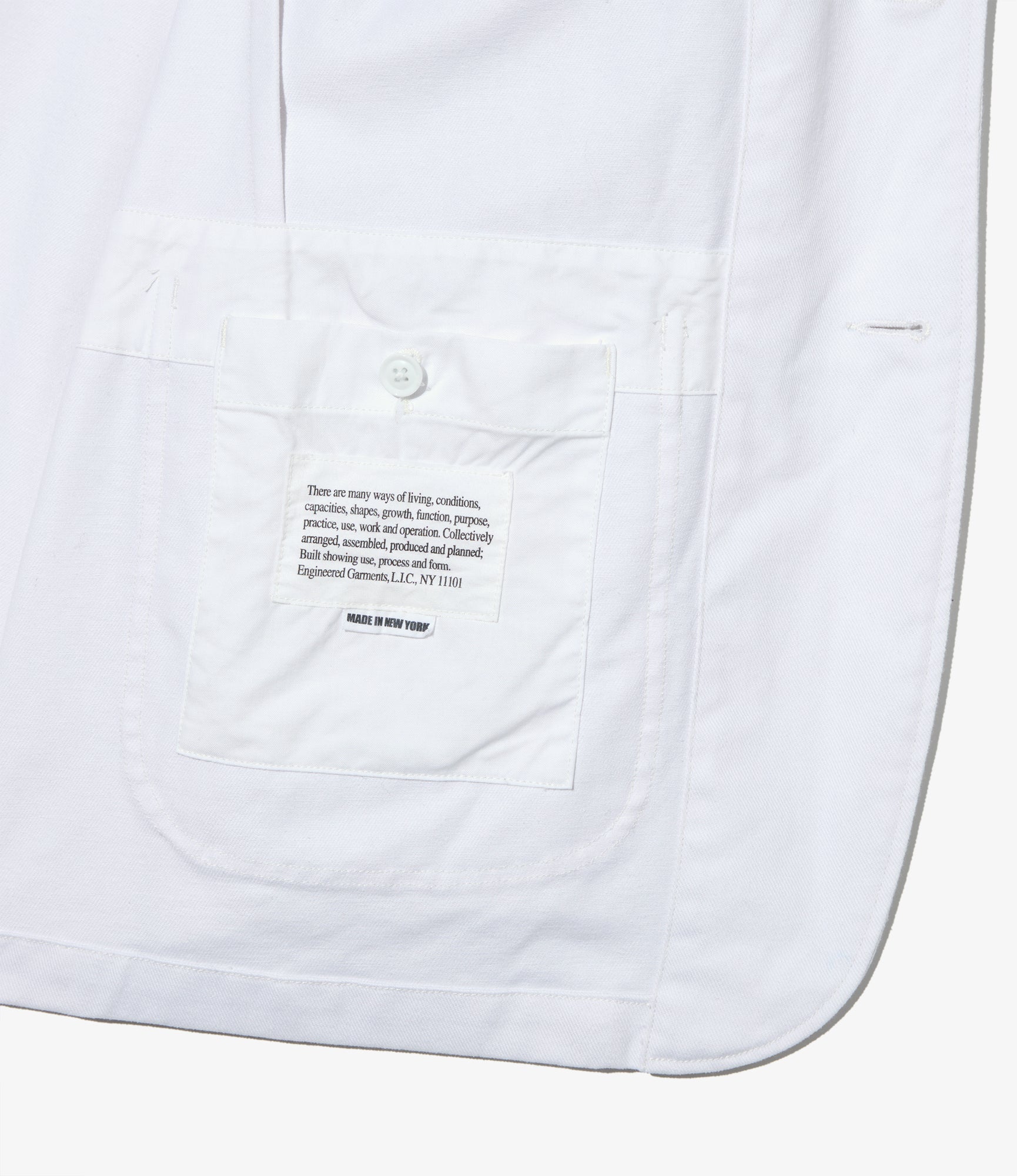 Bedford Jacket - White Cotton Heavy Twill