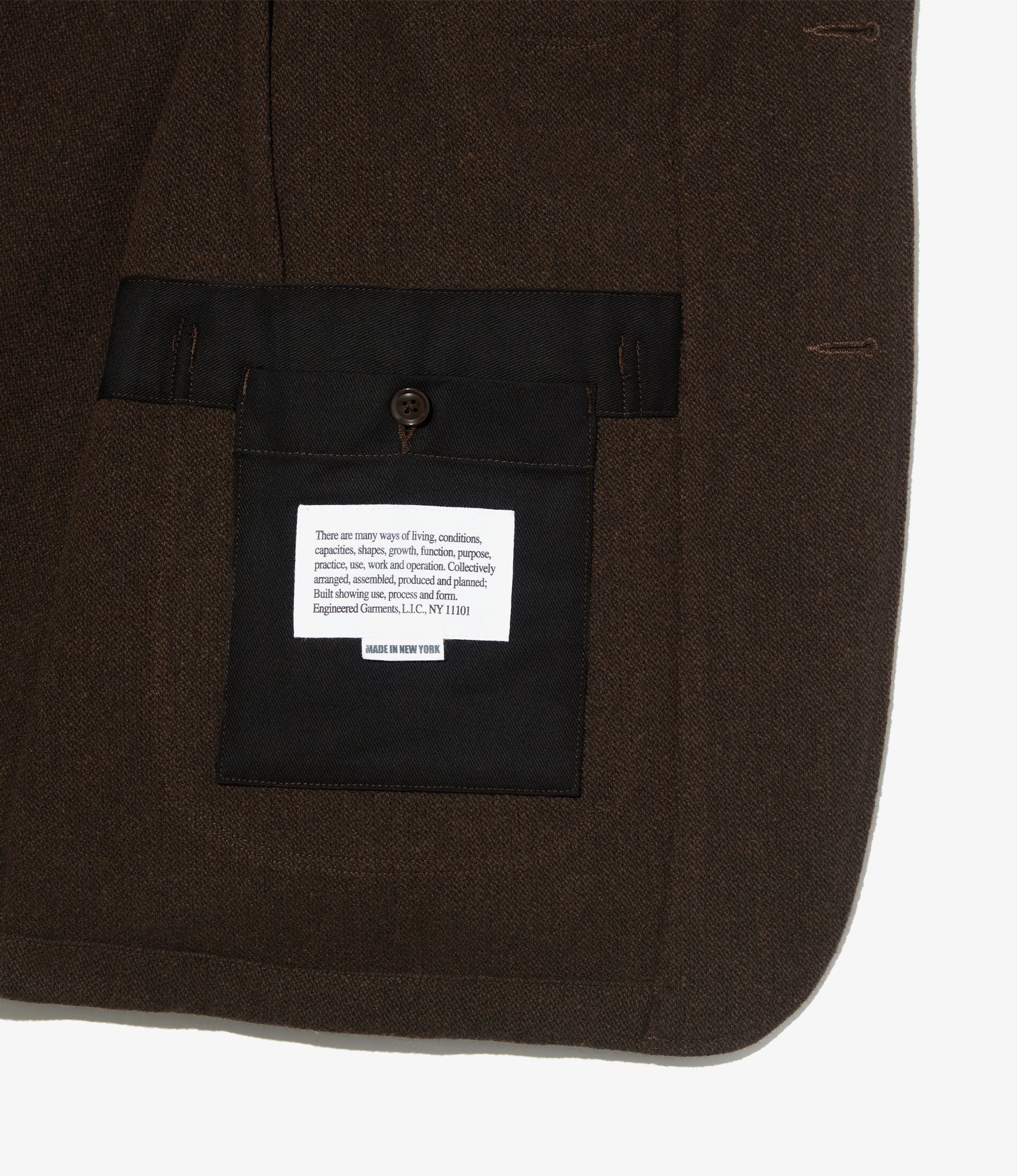 Bedford Jacket - Dk. Brown Wool Poly Heavy Tweed