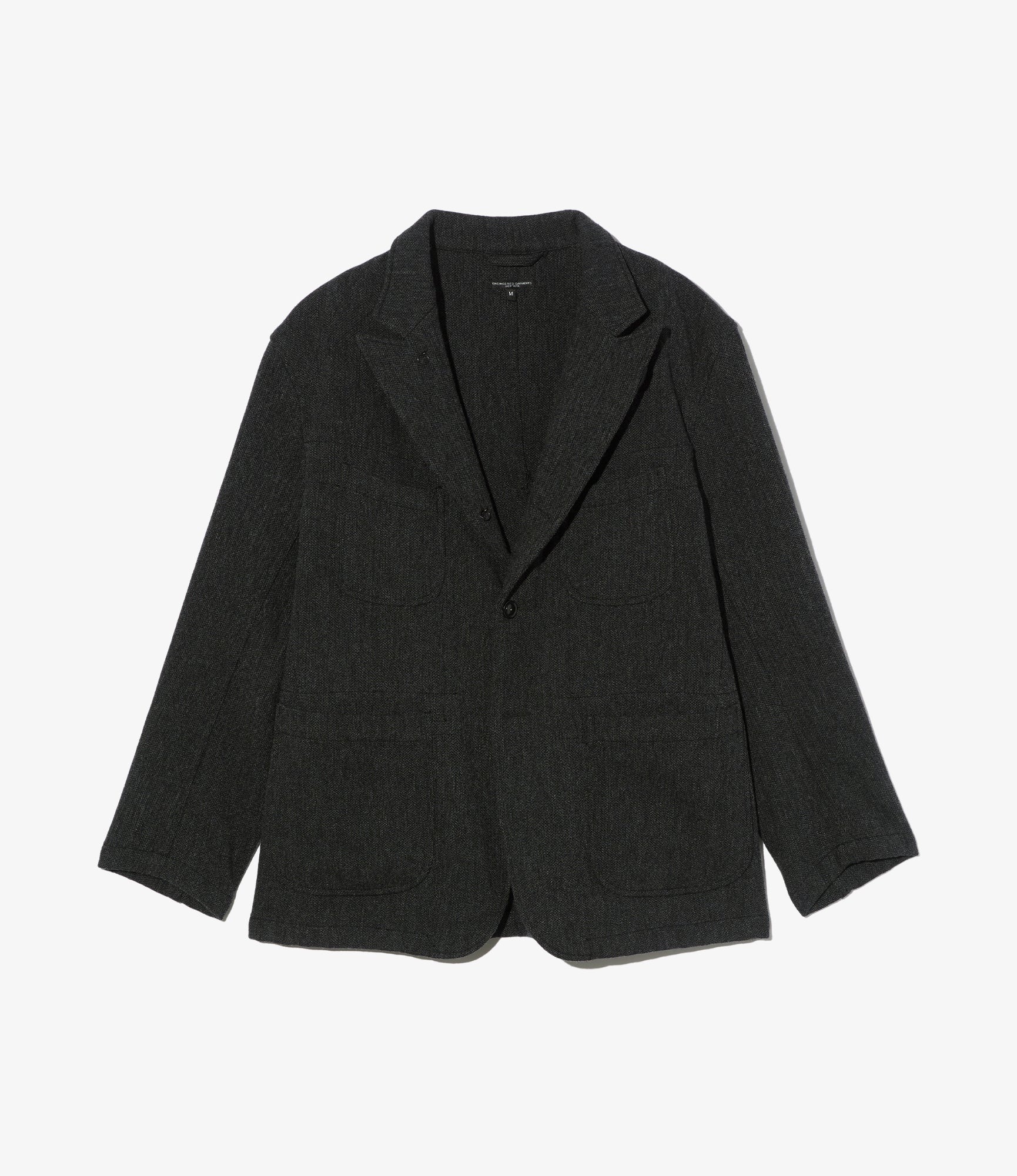Bedford Jacket - Charcoal Wool Poly Heavy Tweed