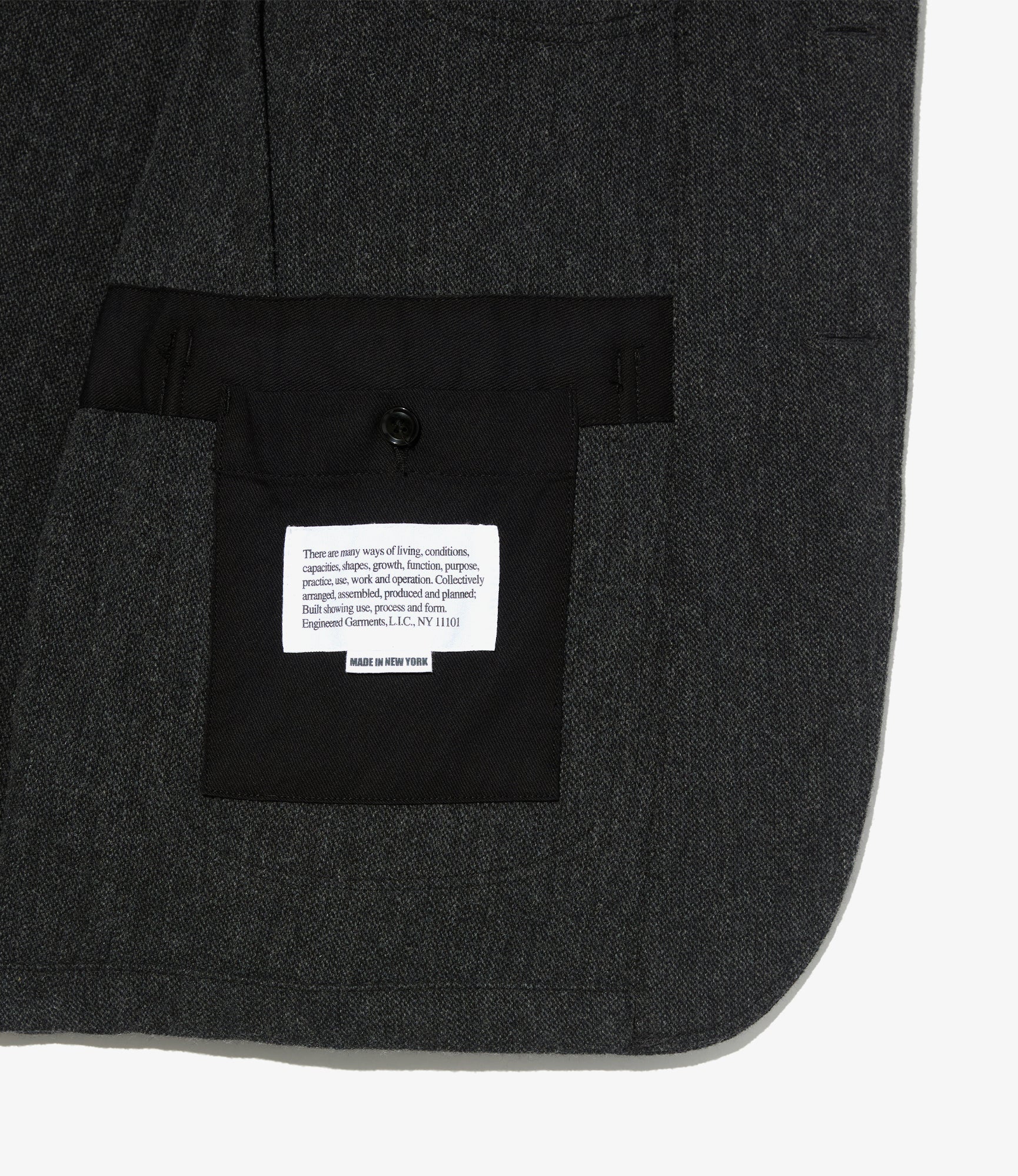 Bedford Jacket - Charcoal Wool Poly Heavy Tweed
