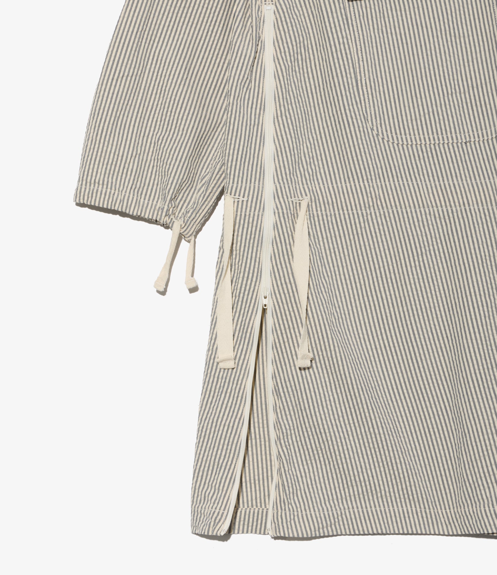 Binocular Dress - Navy/Natural Cotton Seersucker