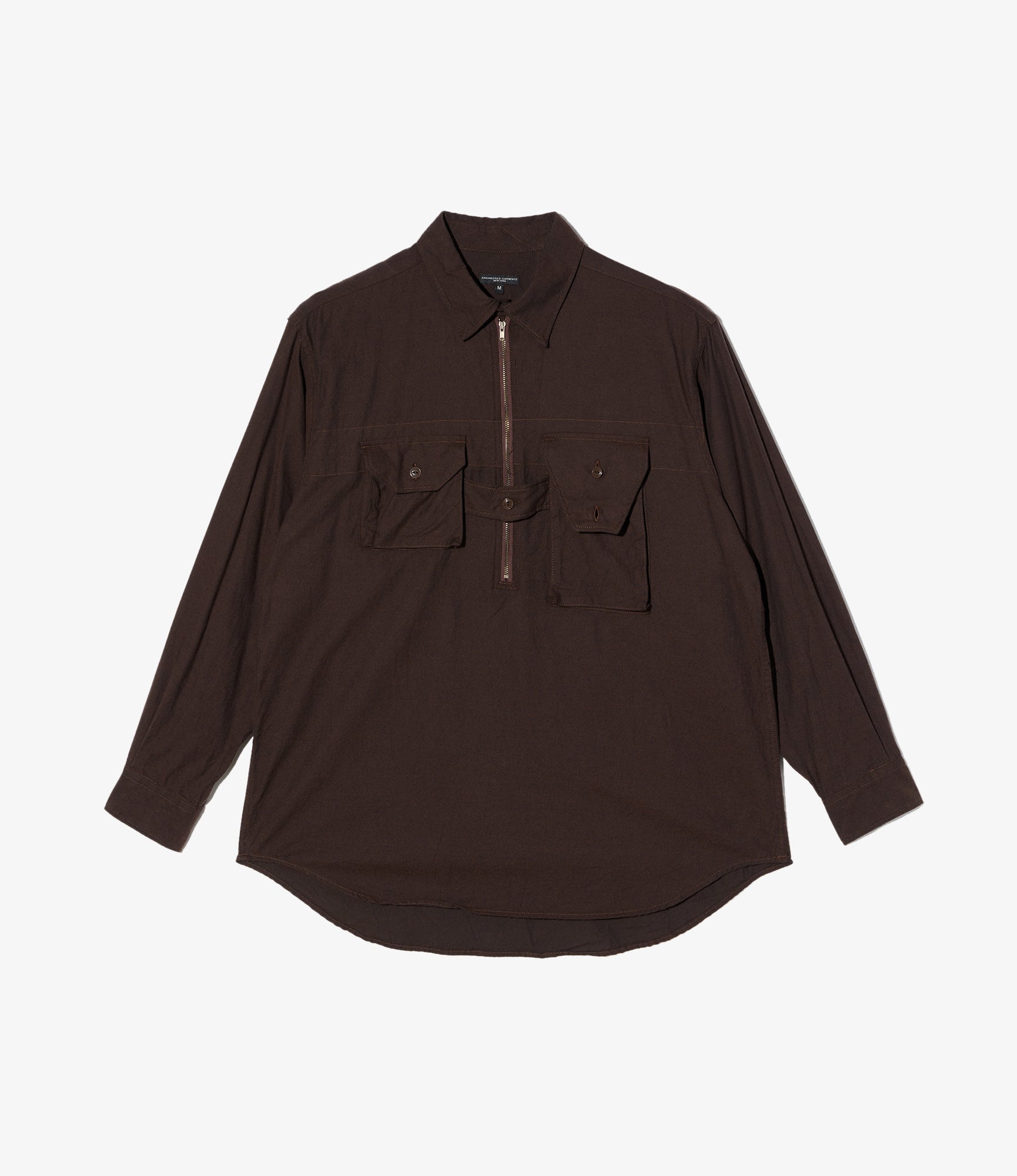 Binocular Shirt - Dk. Brown Cotton Brushed Twill