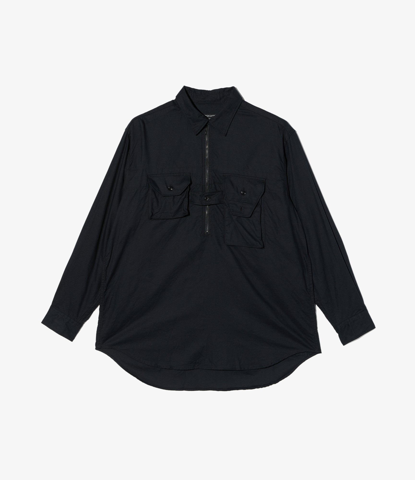 Binocular Shirt - Black Cotton Brushed Twill