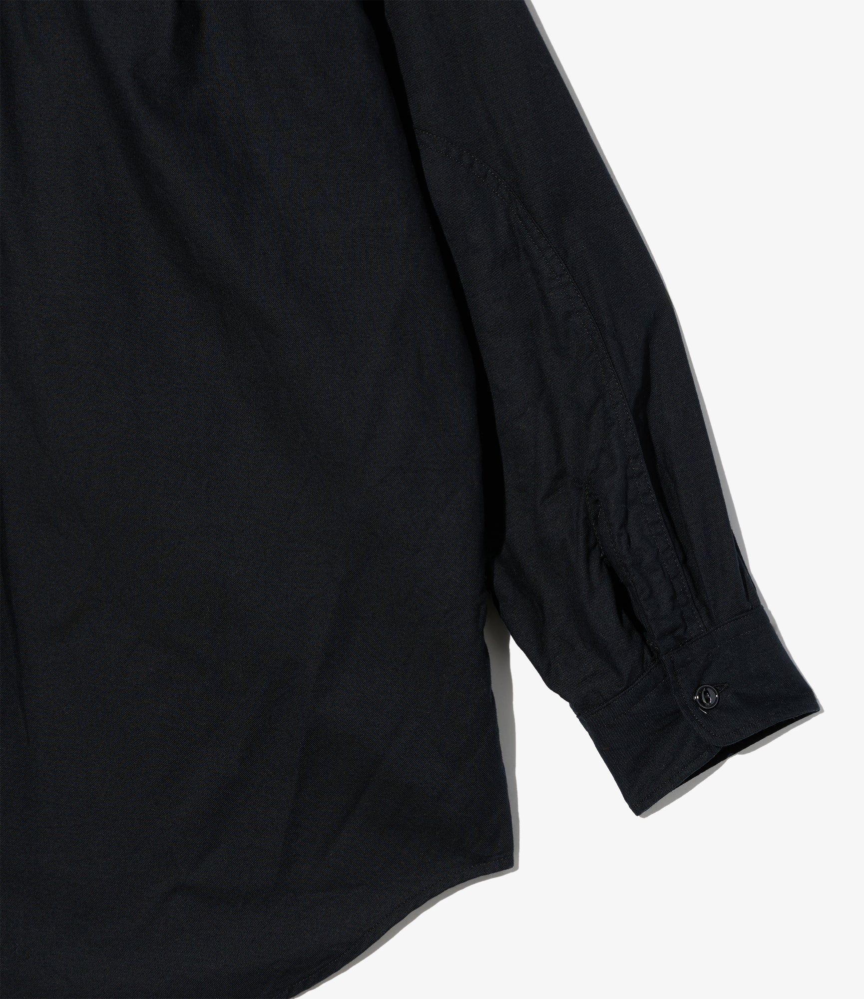Binocular Shirt - Black Cotton Brushed Twill