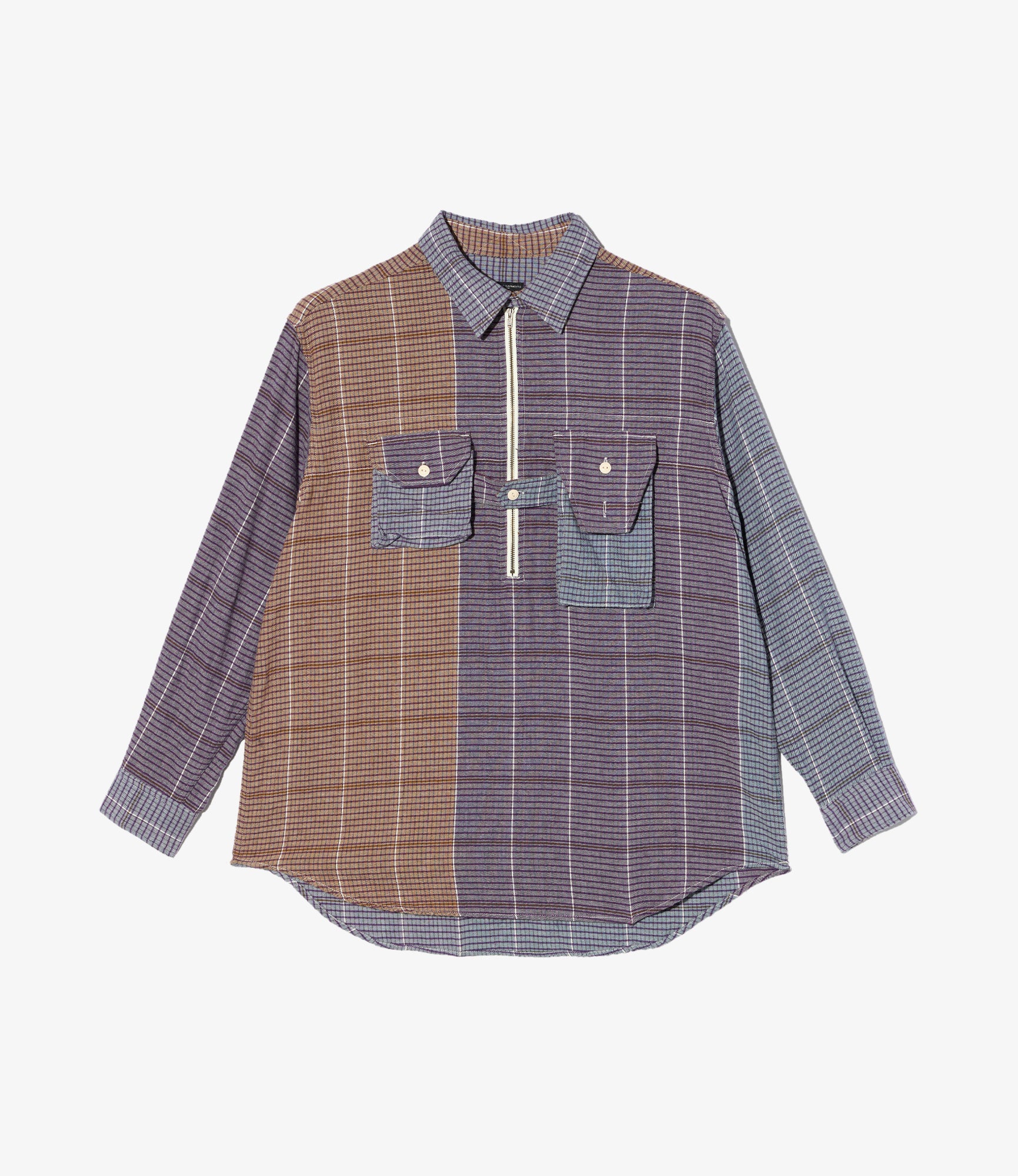 Binocular Shirt - Multi Color Cotton Color Block Check