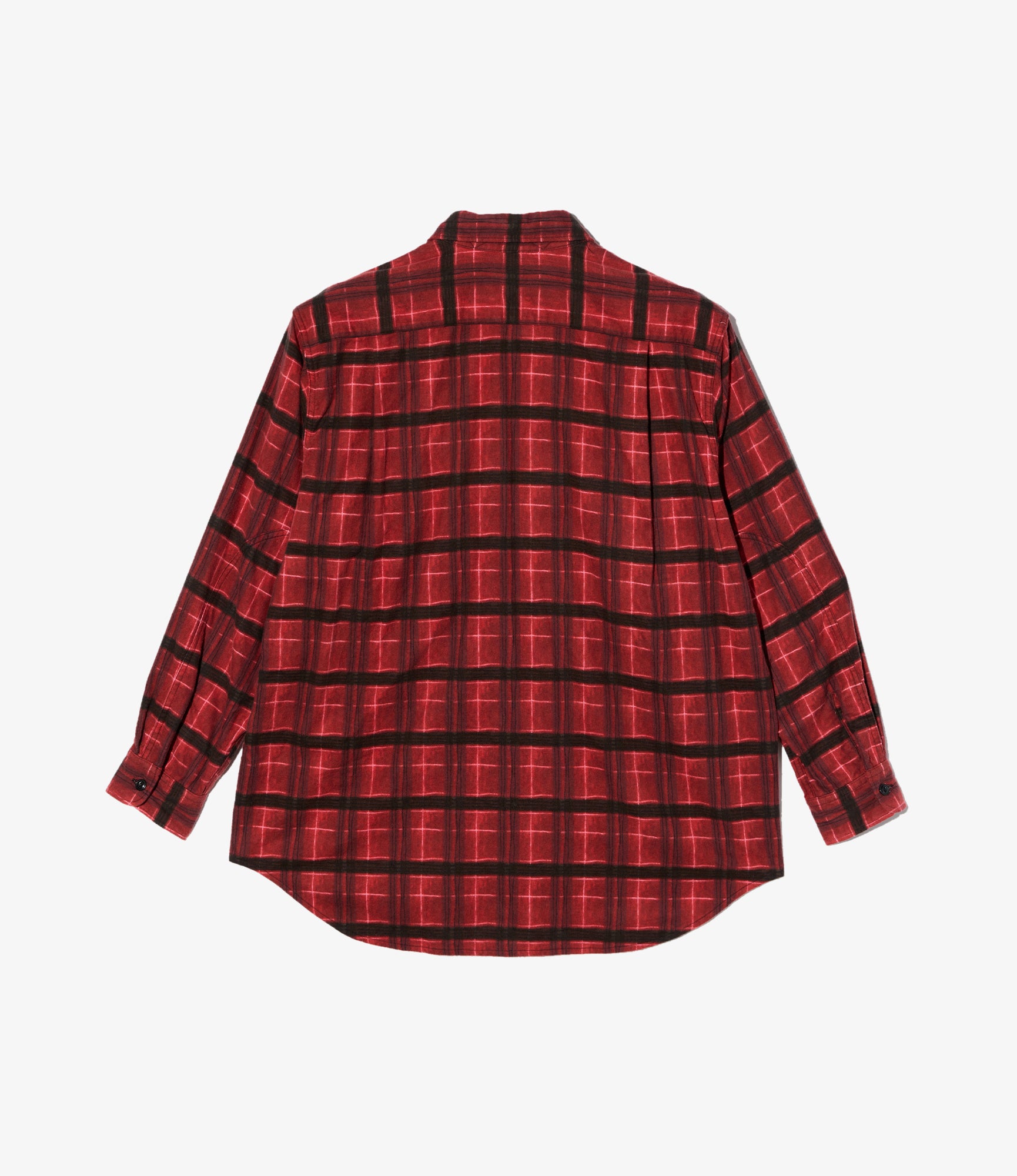 Binocular Shirt - Red/Black Cotton Printed Plaid Flannel