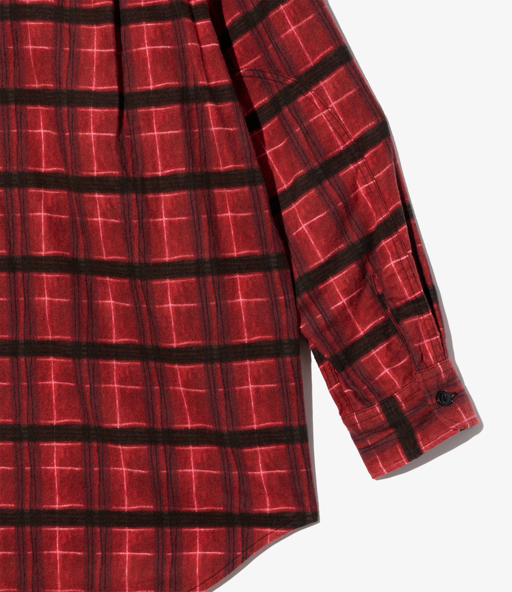 Binocular Shirt - Red/Black Cotton Printed Plaid Flannel