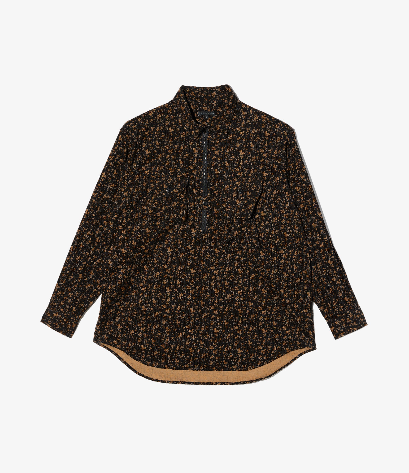 Binocular Shirt - Black 21W Corduroy Small Floral Print