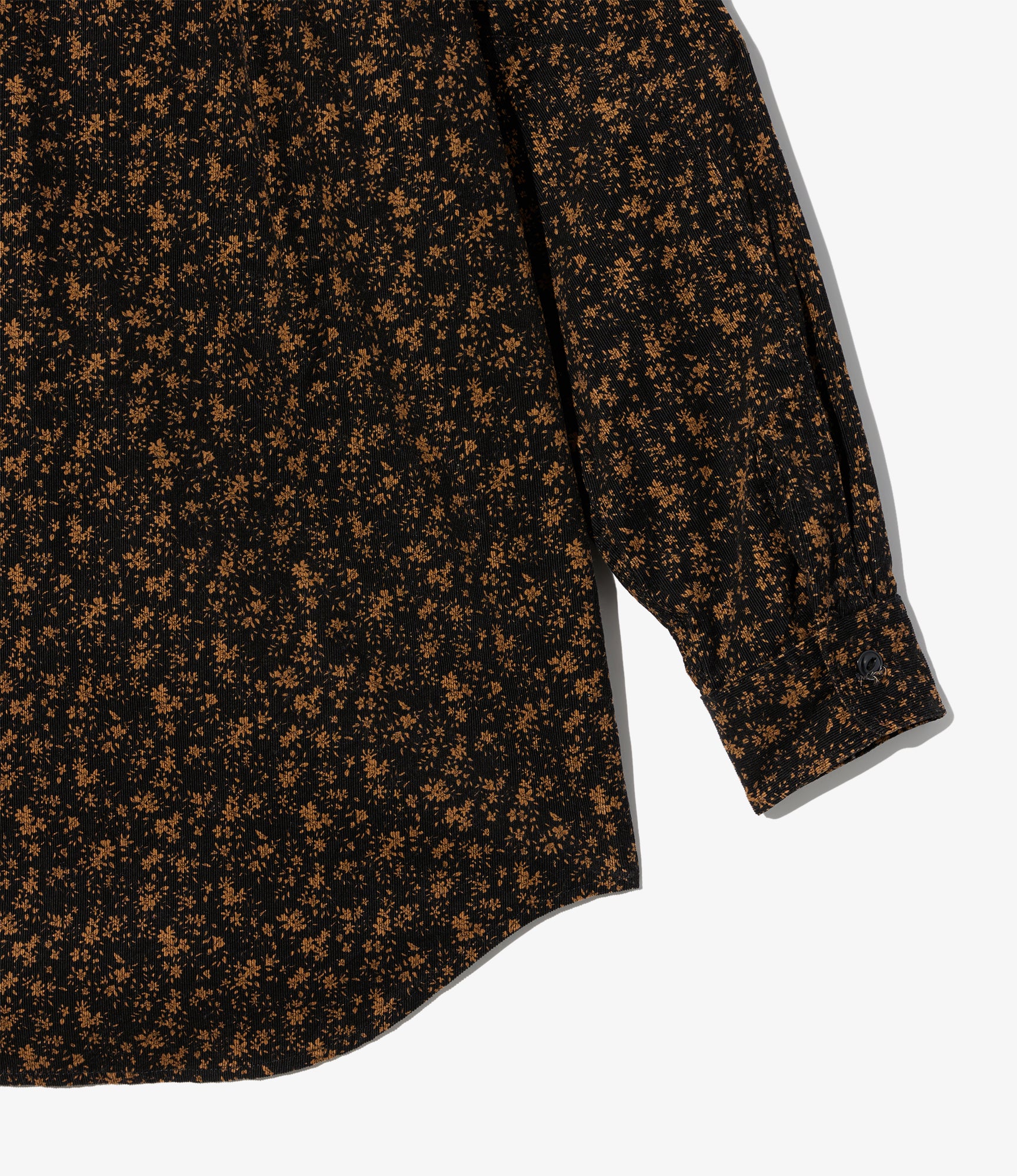Binocular Shirt - Black 21W Corduroy Small Floral Print