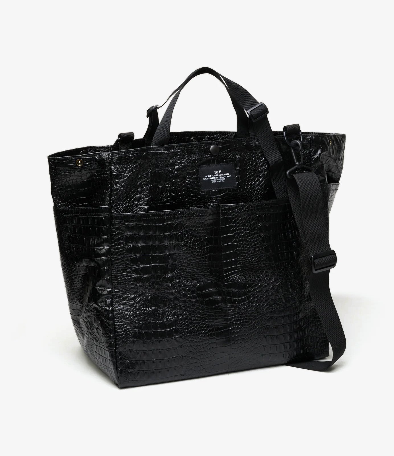 Carry-all Beach Bag - Black Croco