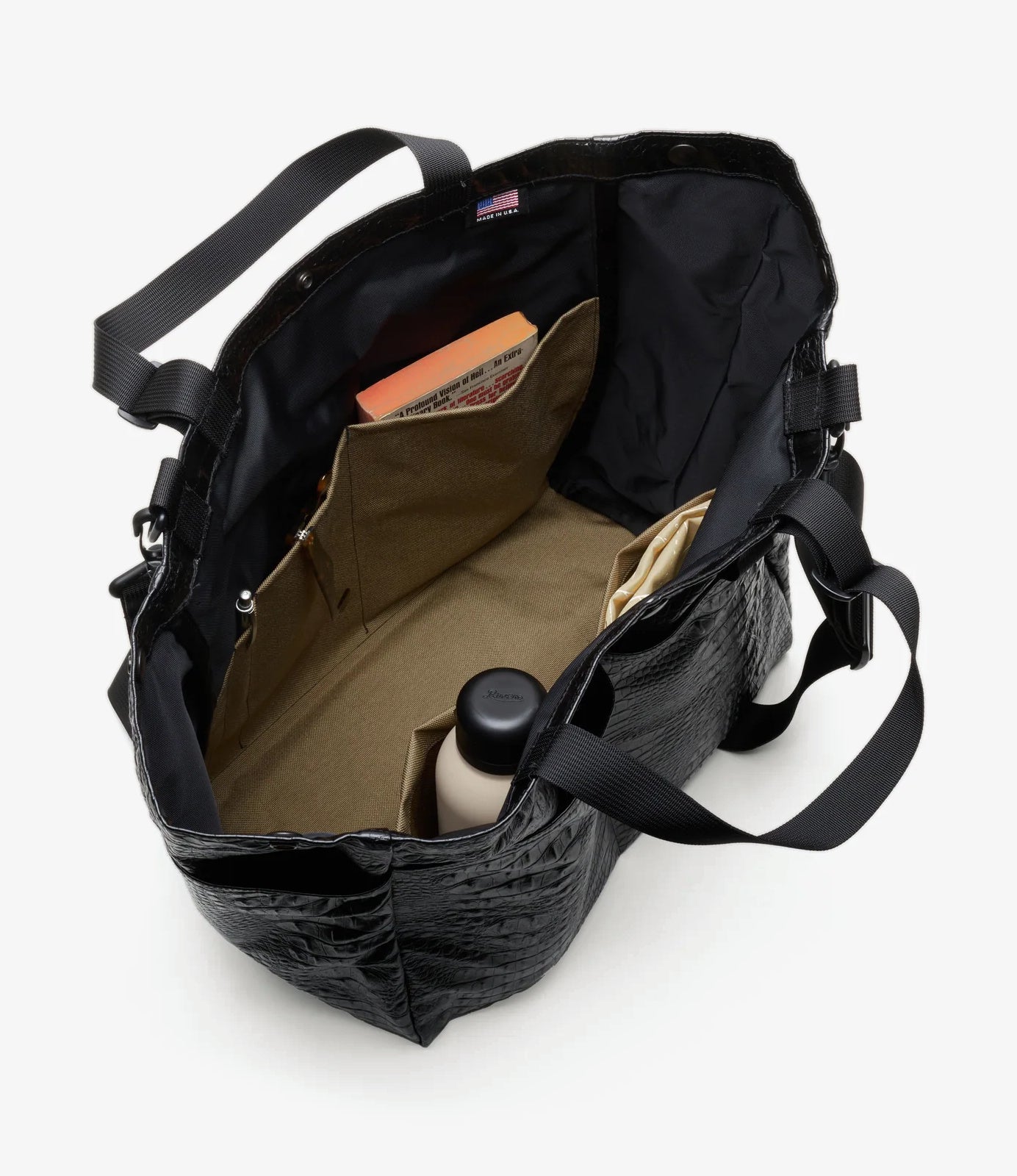 Carry-all Beach Bag - Black Croco