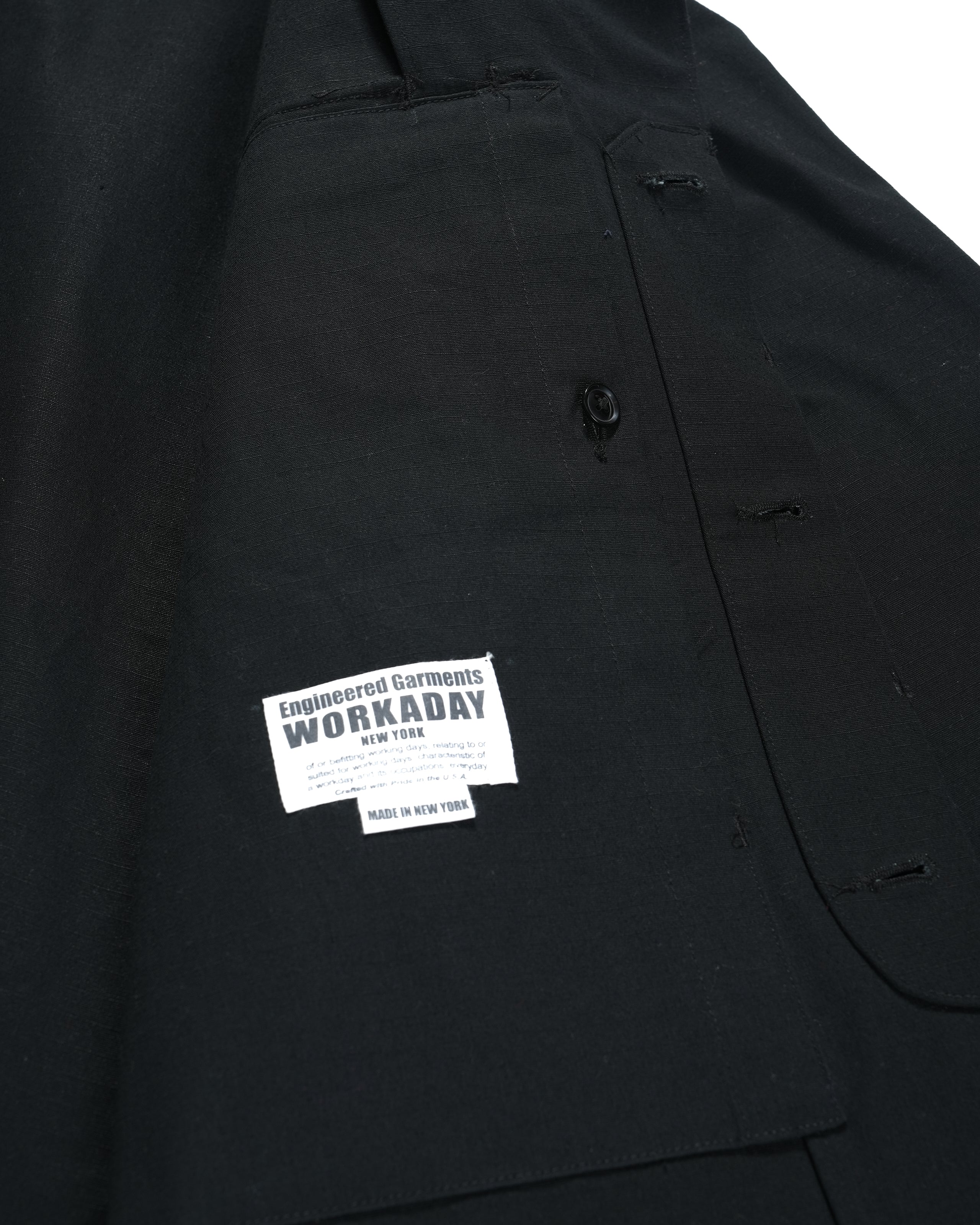 MC Shirt Jacket - Black Heavyweight Cotton Ripstop