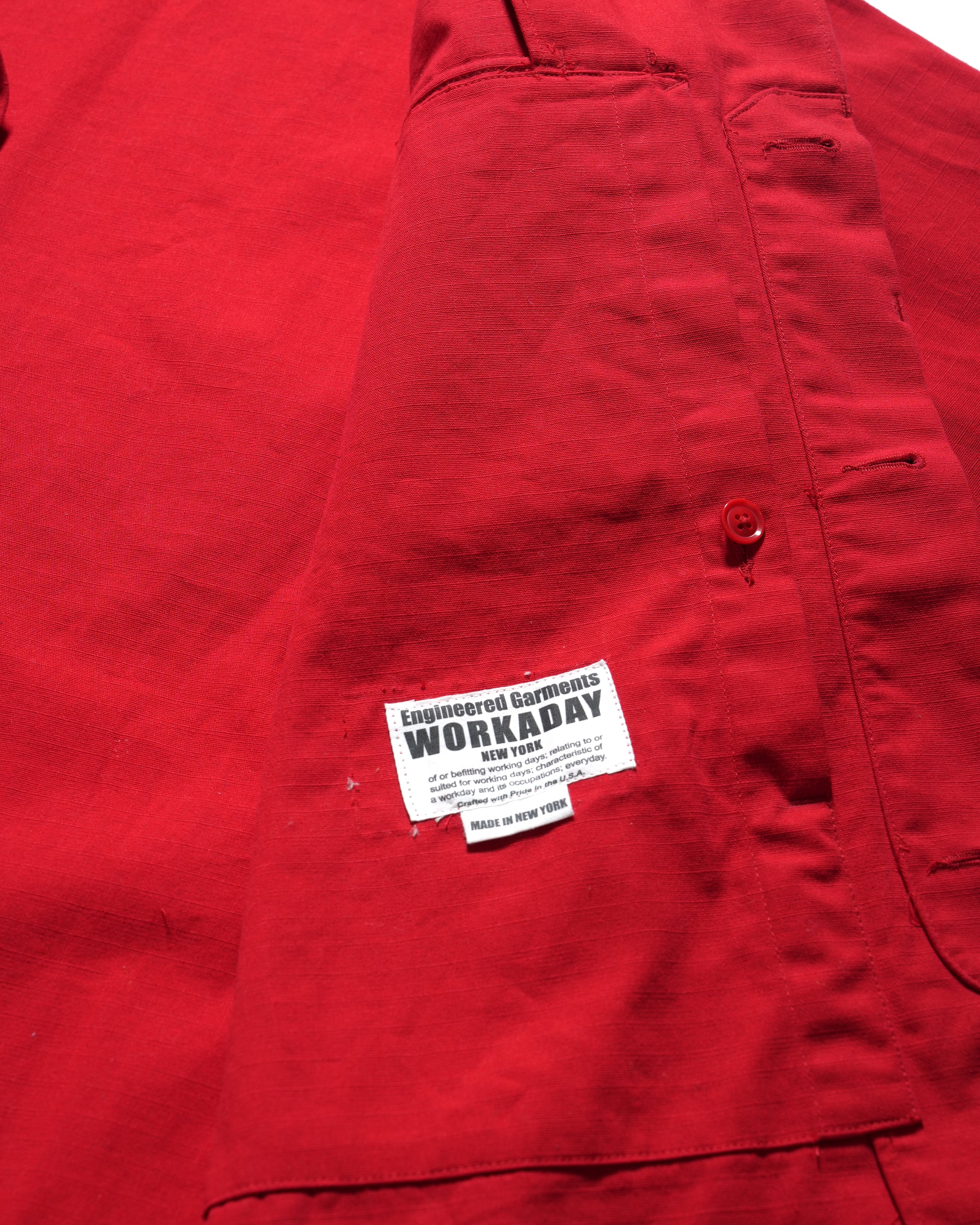 MC Shirt Jacket - Red Heavyweight Cotton Ripstop