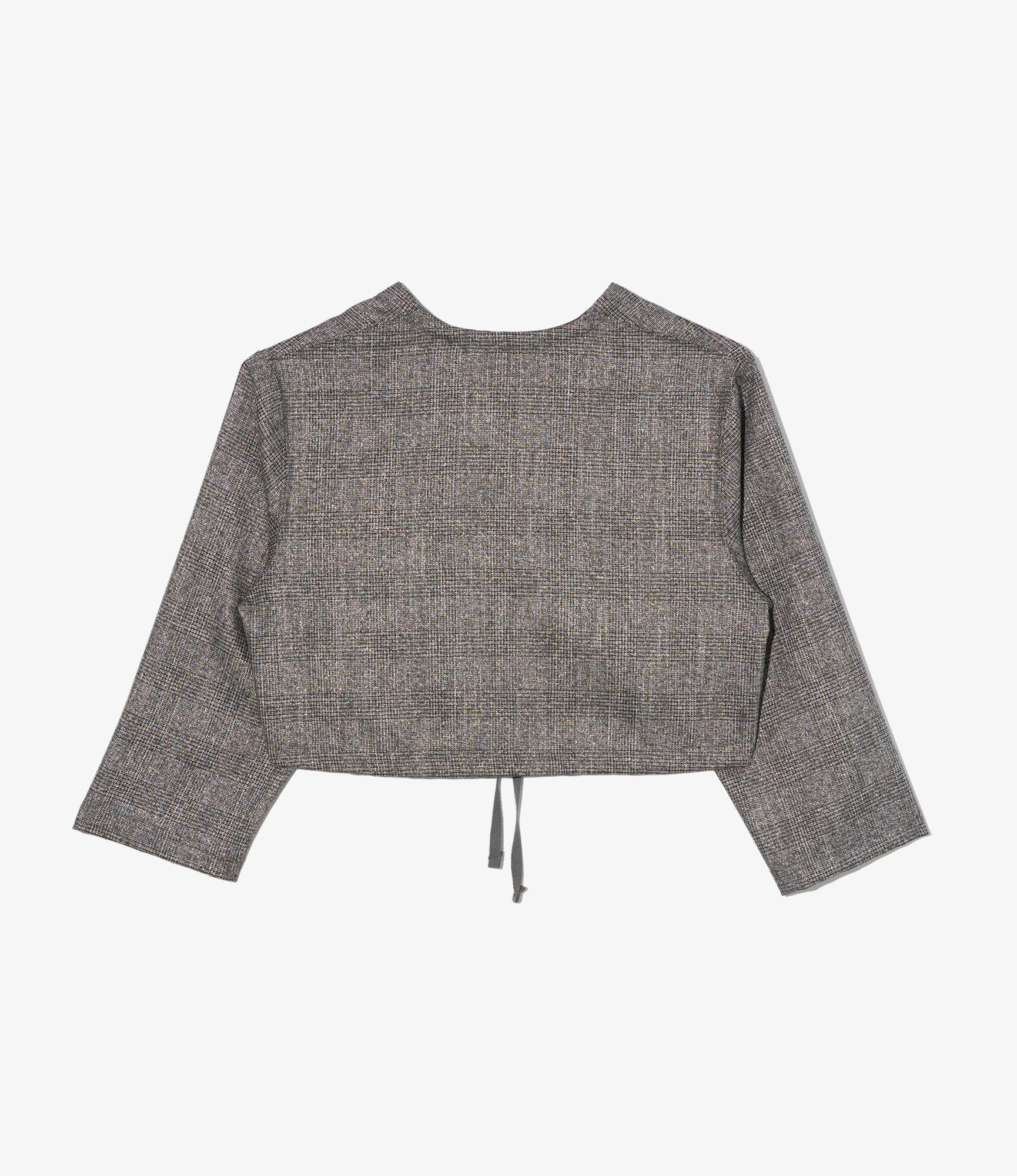 Women's Bolero - Dk. Grey Polyester Lurex Glen Plaid