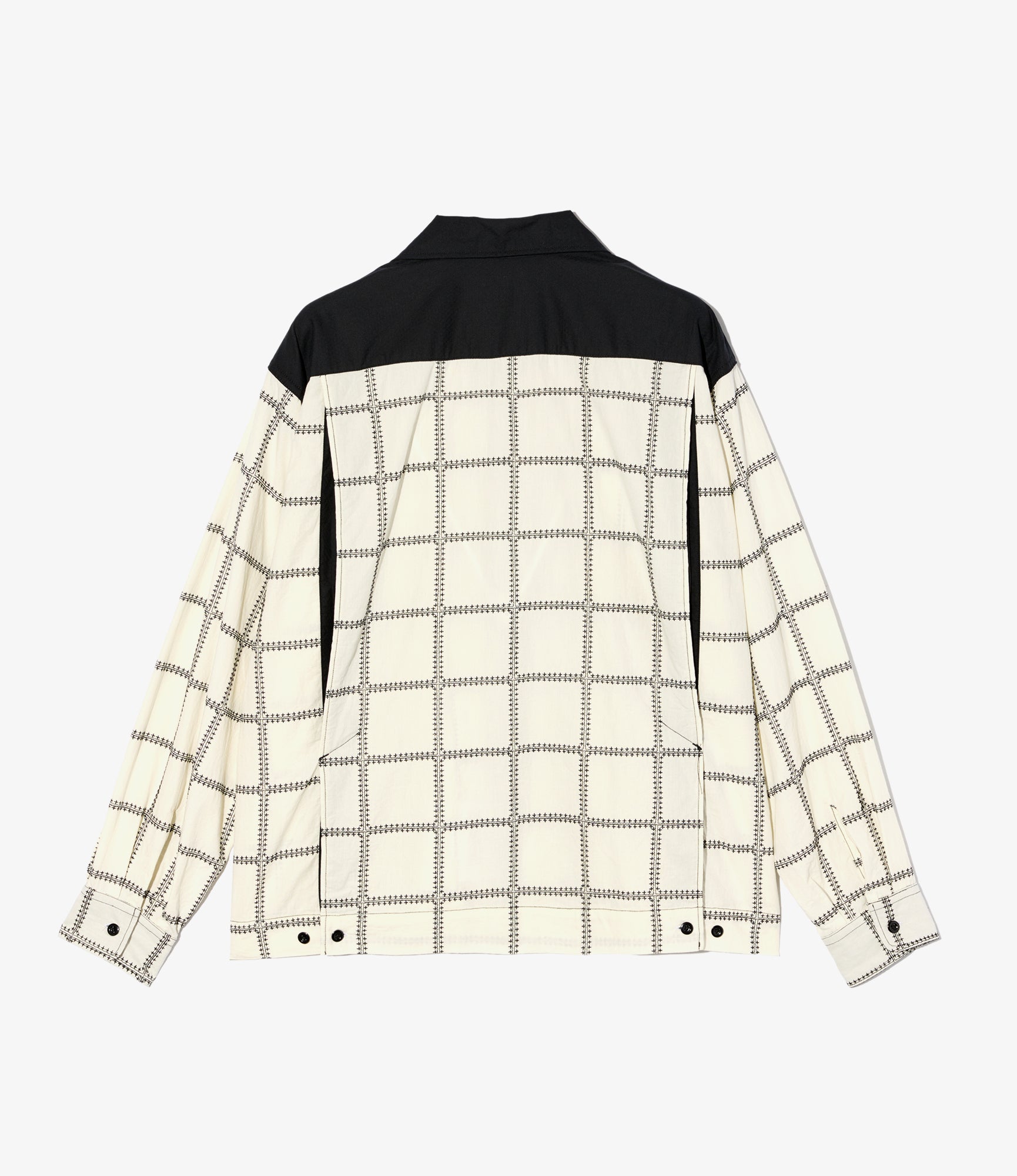Bowling Shirt - White/Black CP Square Embroidery