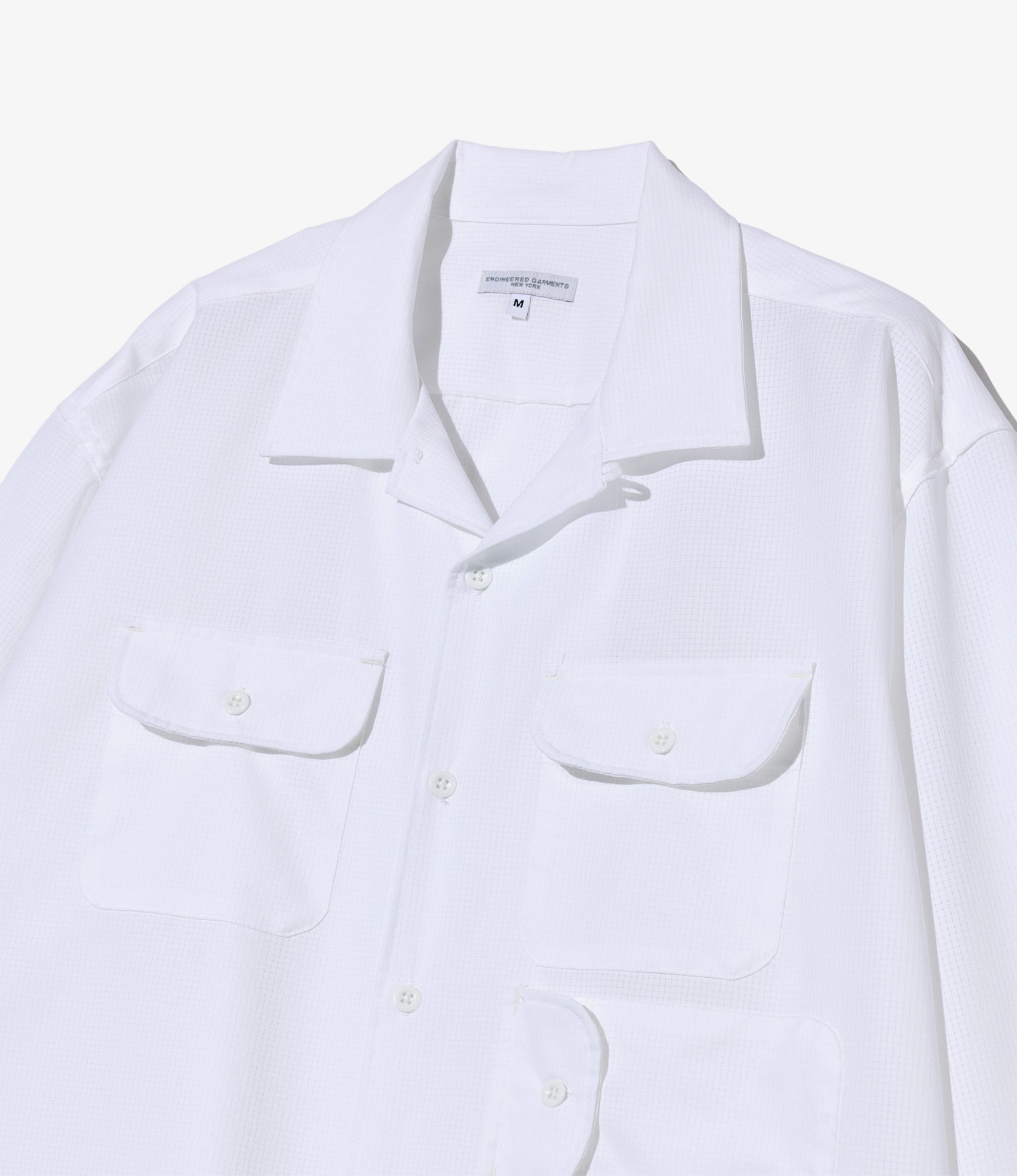 Bowling Shirt - White Polyester Mesh