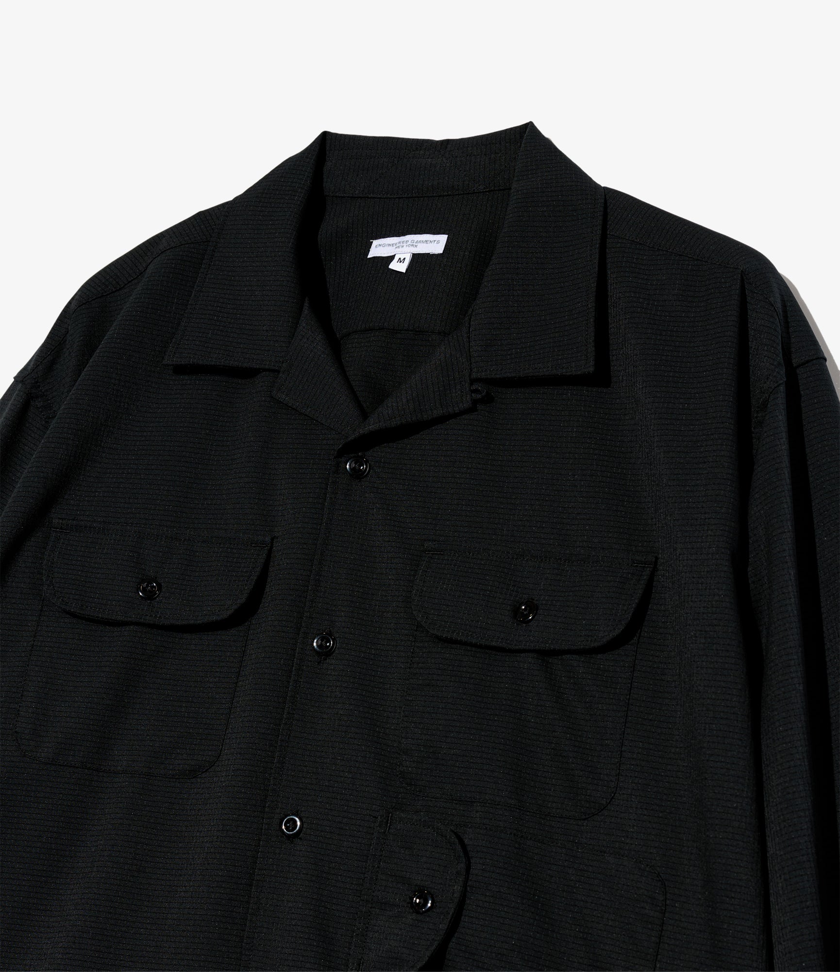 Bowling Shirt - Black Polyester Mesh