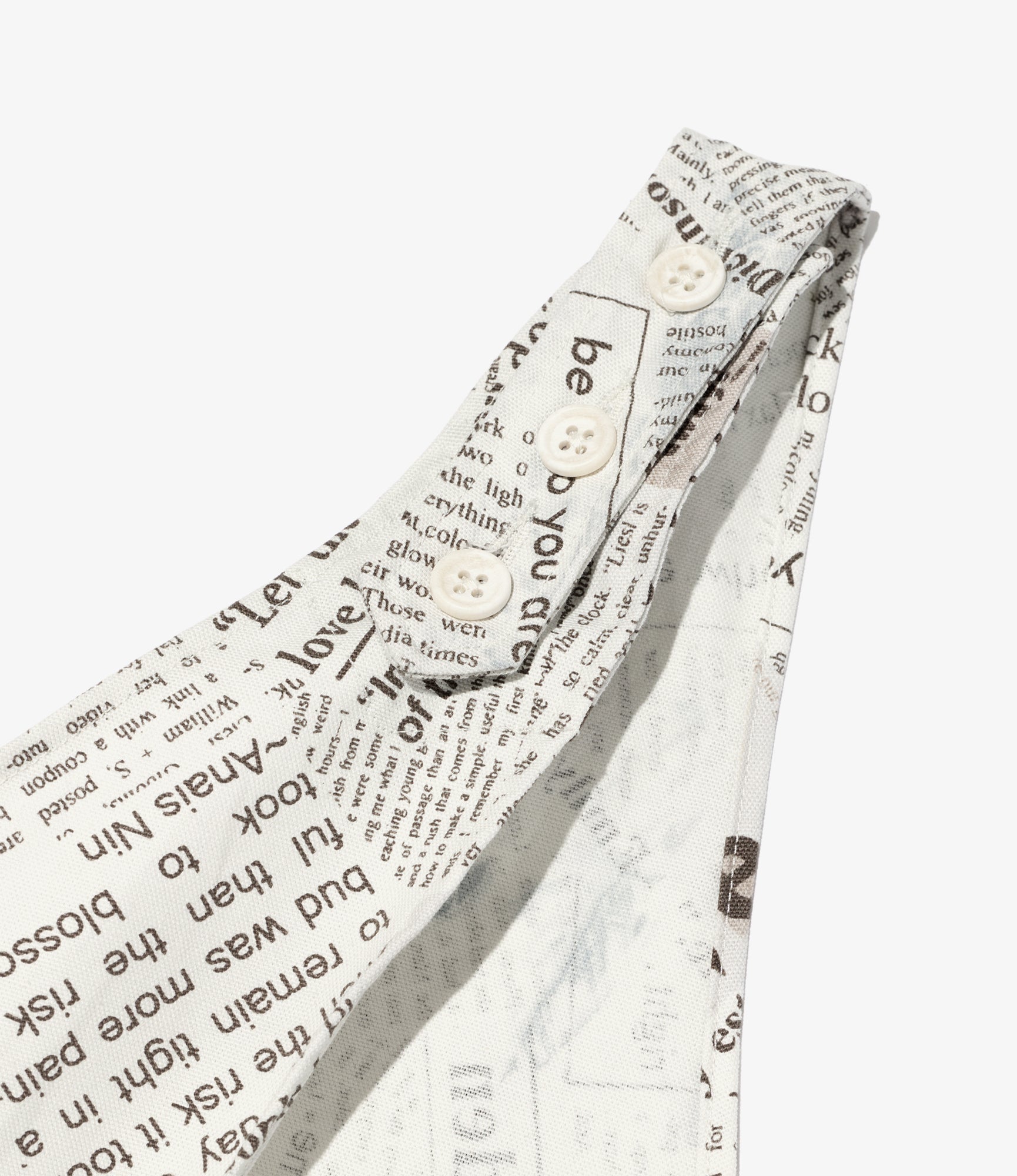Butchers Apron - White Cotton News Paper Print Canvas