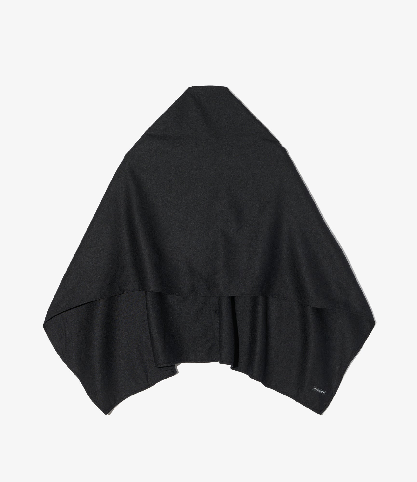 Button Shawl - Black High Count Worsted Wool
