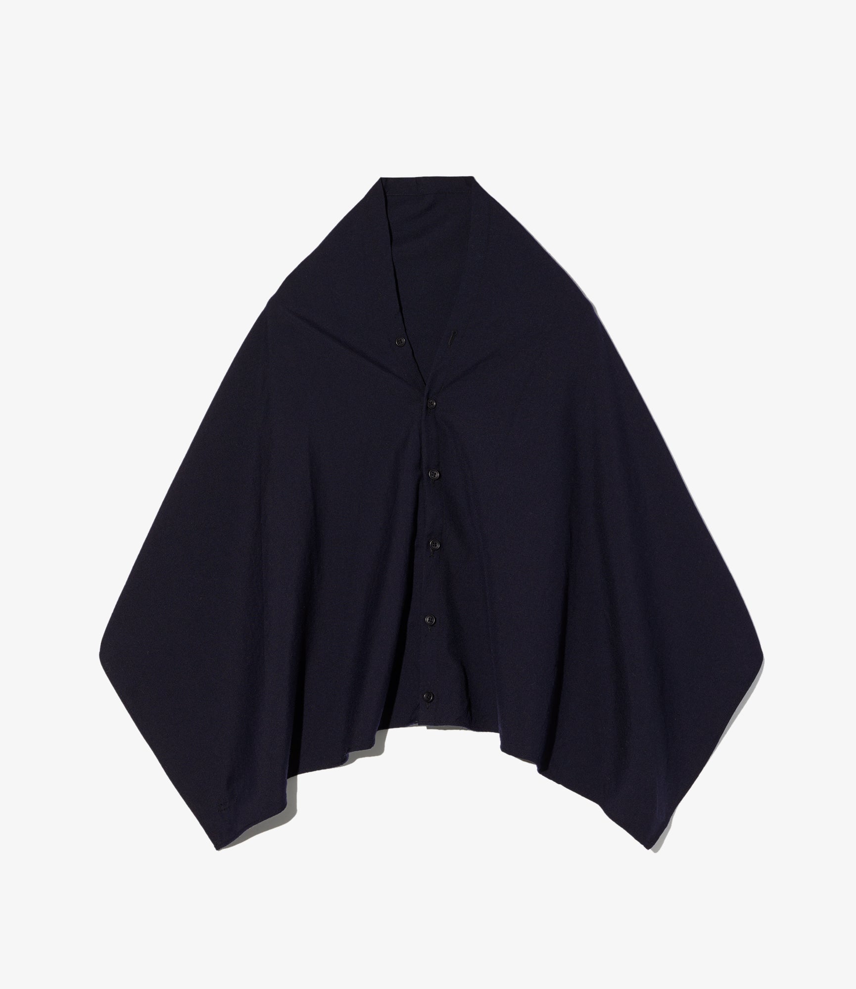 Button Shawl - Dk. Navy Wool Uniform Serge