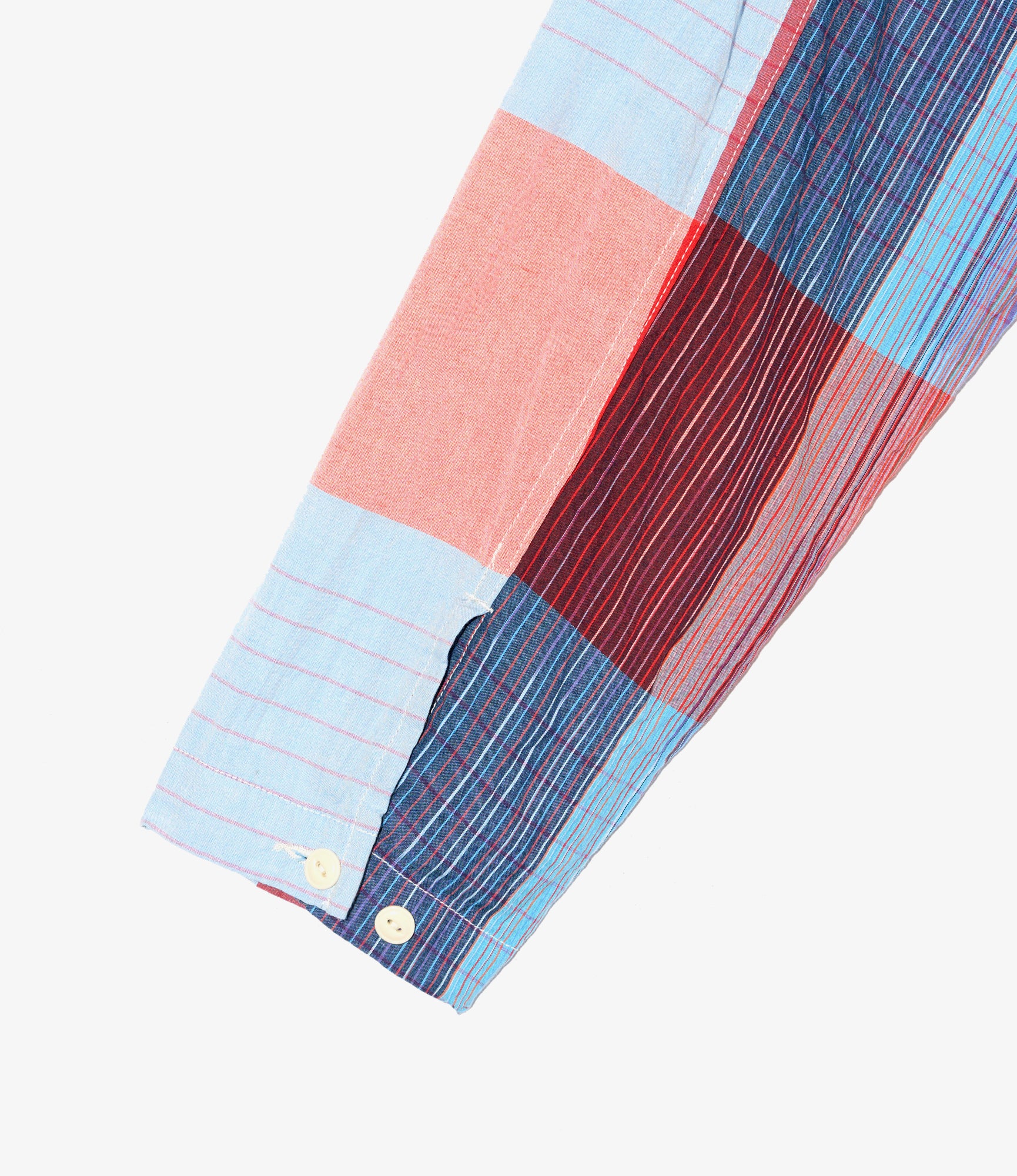 Cagoule Shirt - Red Cotton Big Madras Plaid