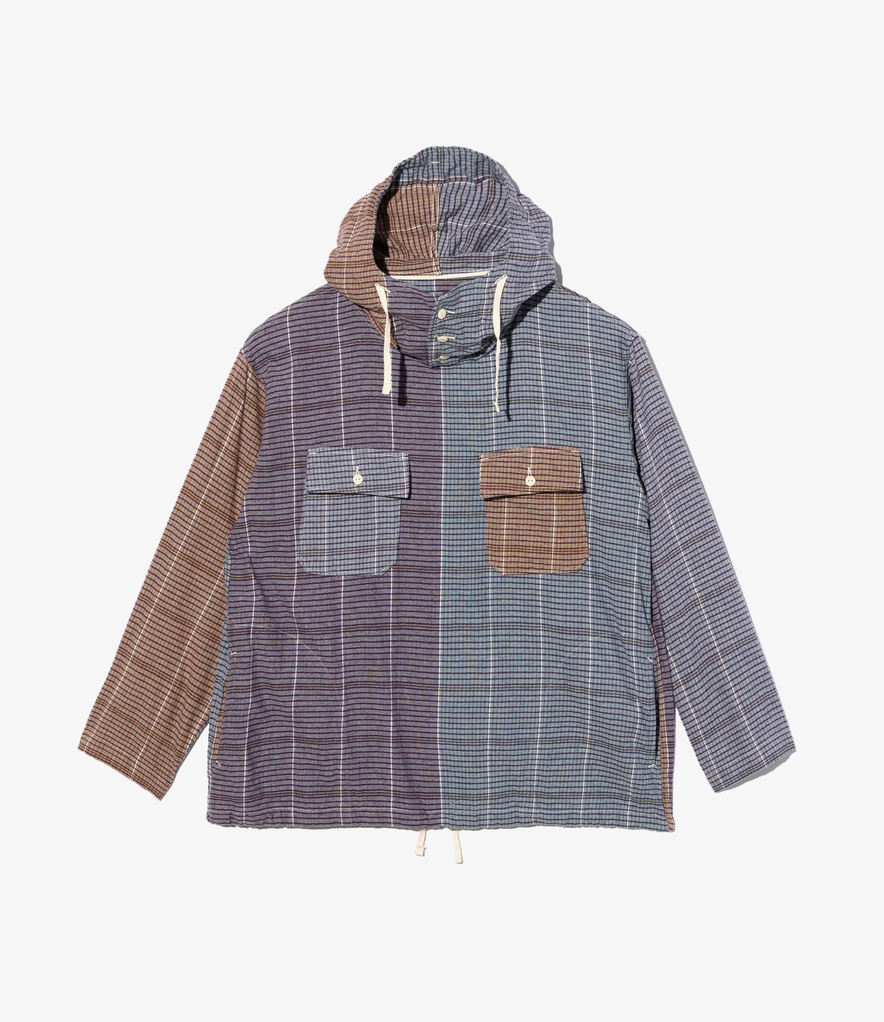 Cagoule Shirt - Multi Color Cotton Color Block Check