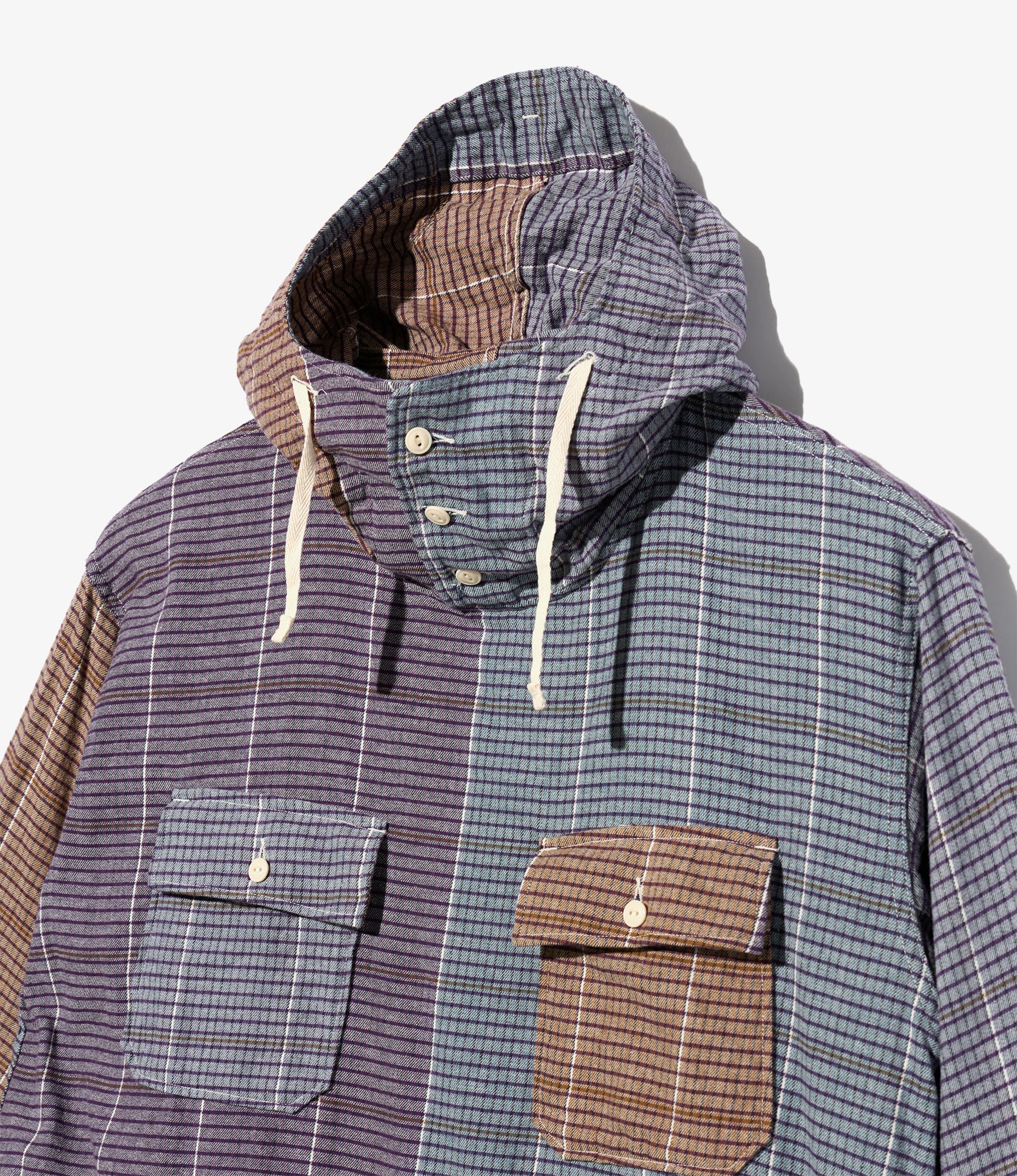 Cagoule Shirt - Multi Color Cotton Color Block Check