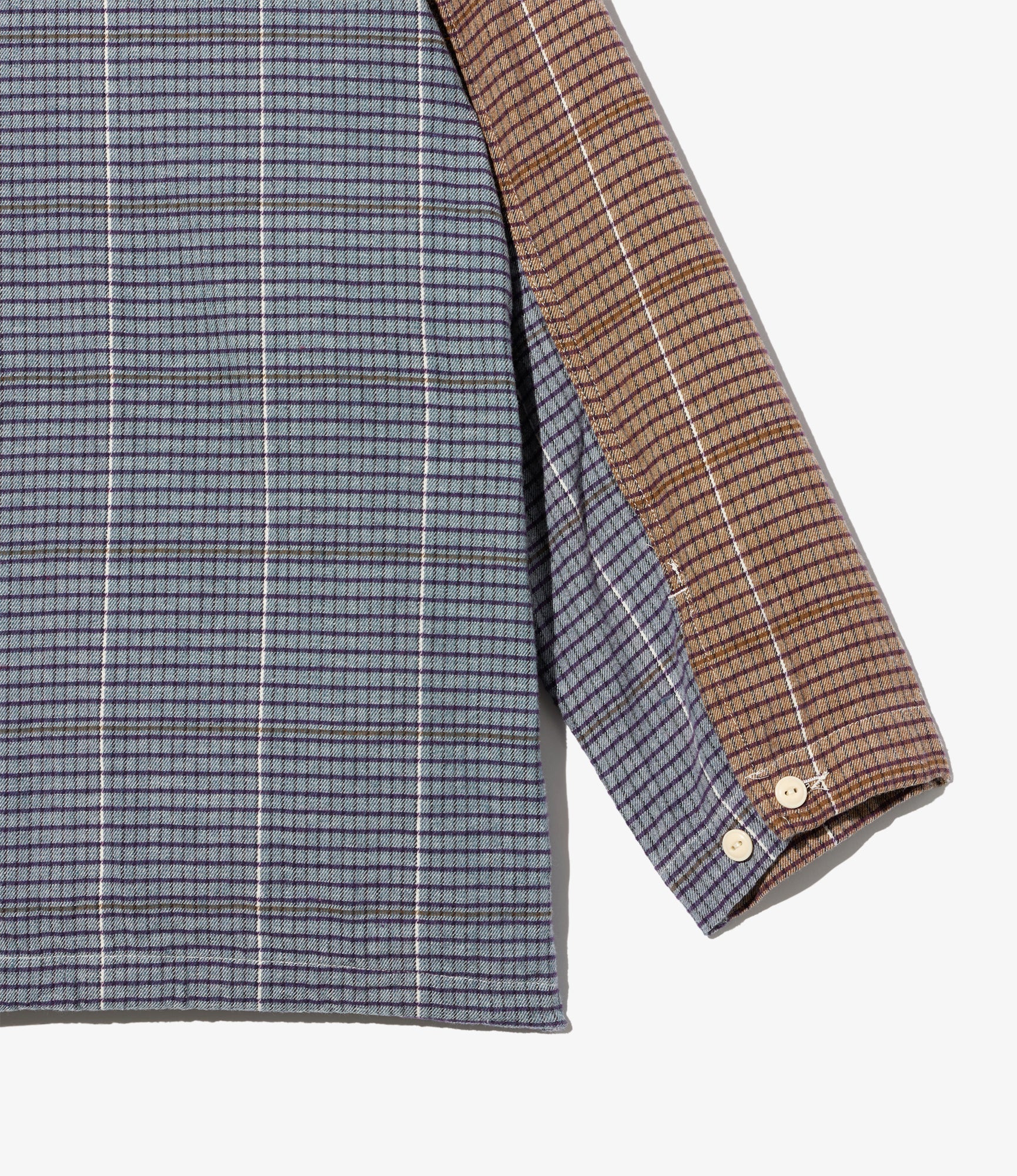Cagoule Shirt - Multi Color Cotton Color Block Check