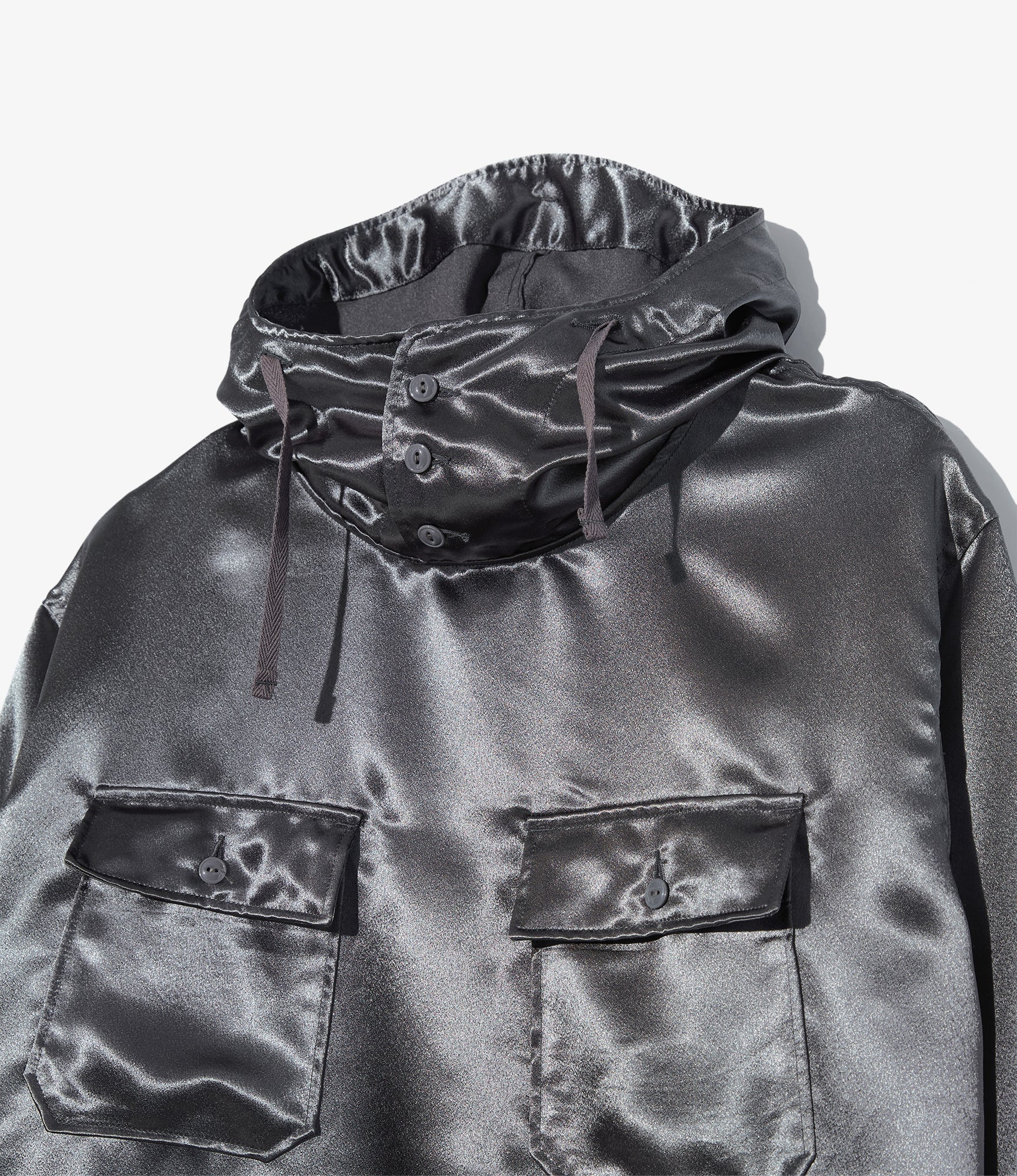 Cagoule Shirt - Charcoal Polyester Sateen