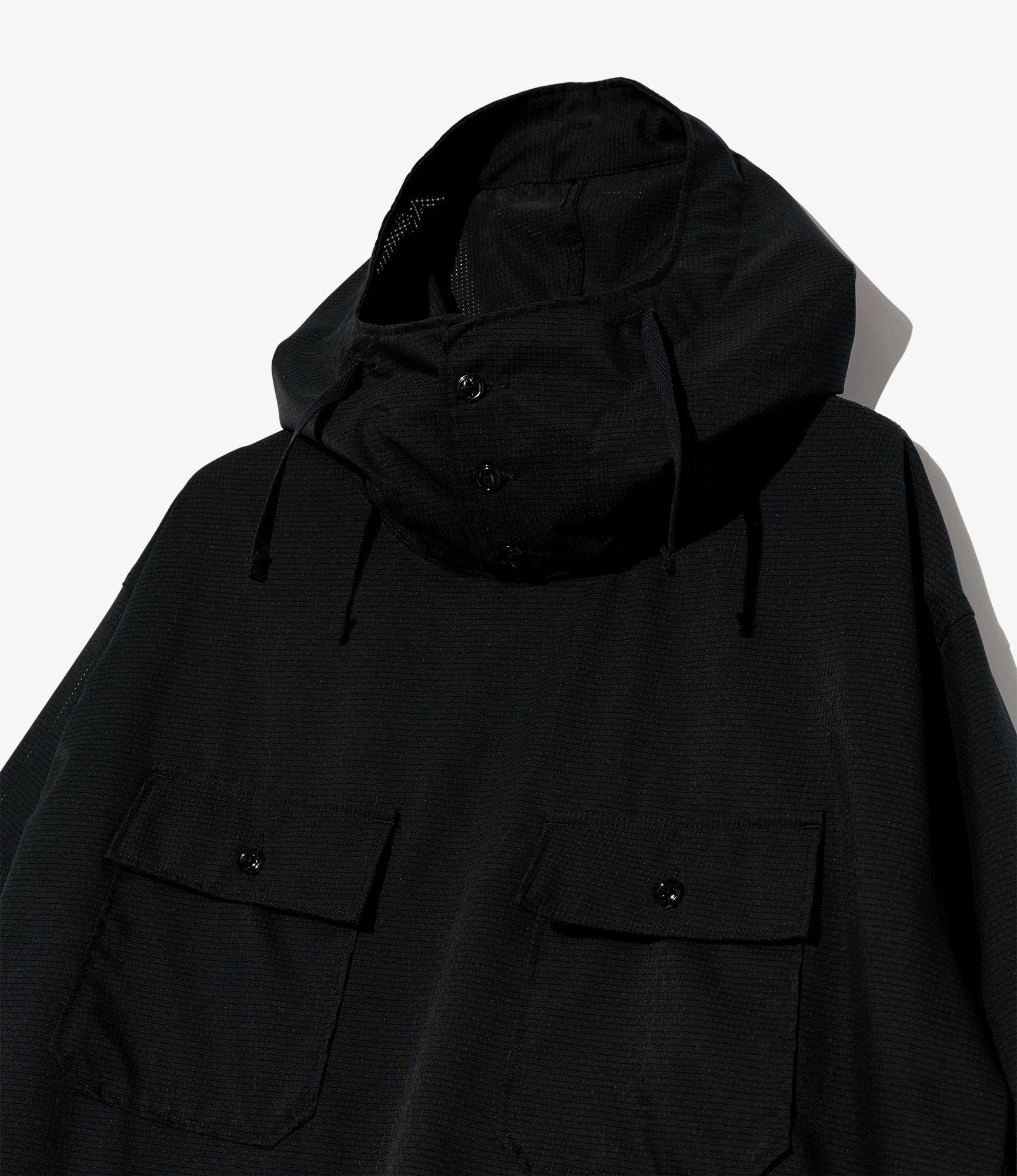Cagoule Shirt - Black Polyester Mesh