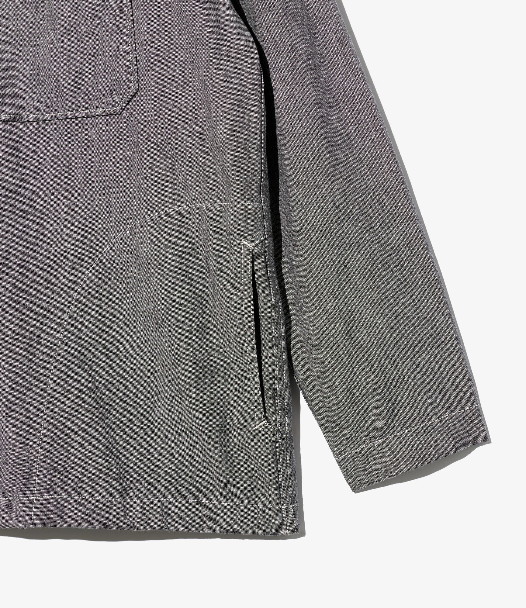 Cagoule Shirt - Grey Cotton Chambray