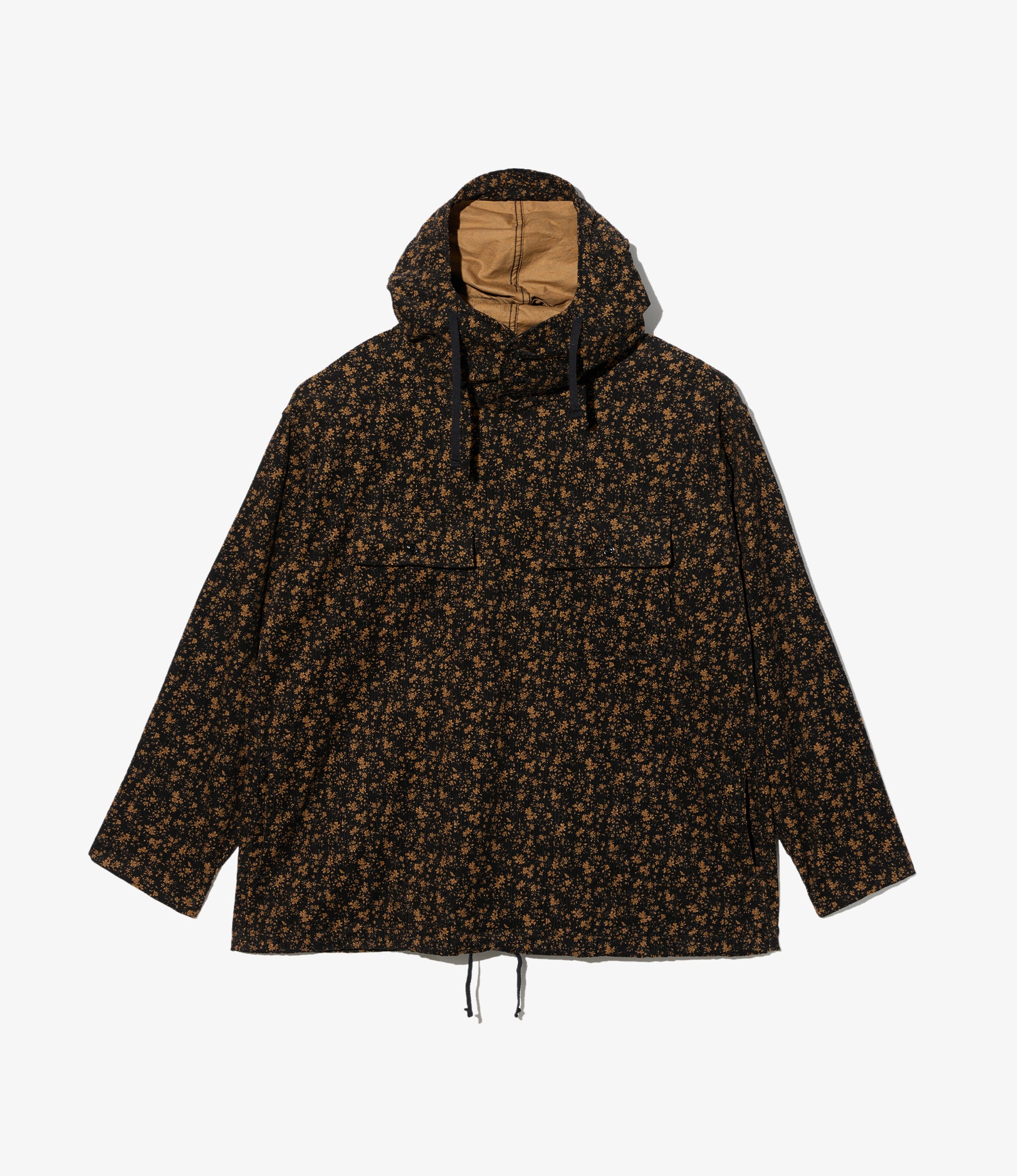 Cagoule Shirt - Black 21W Corduroy Small Floral Print