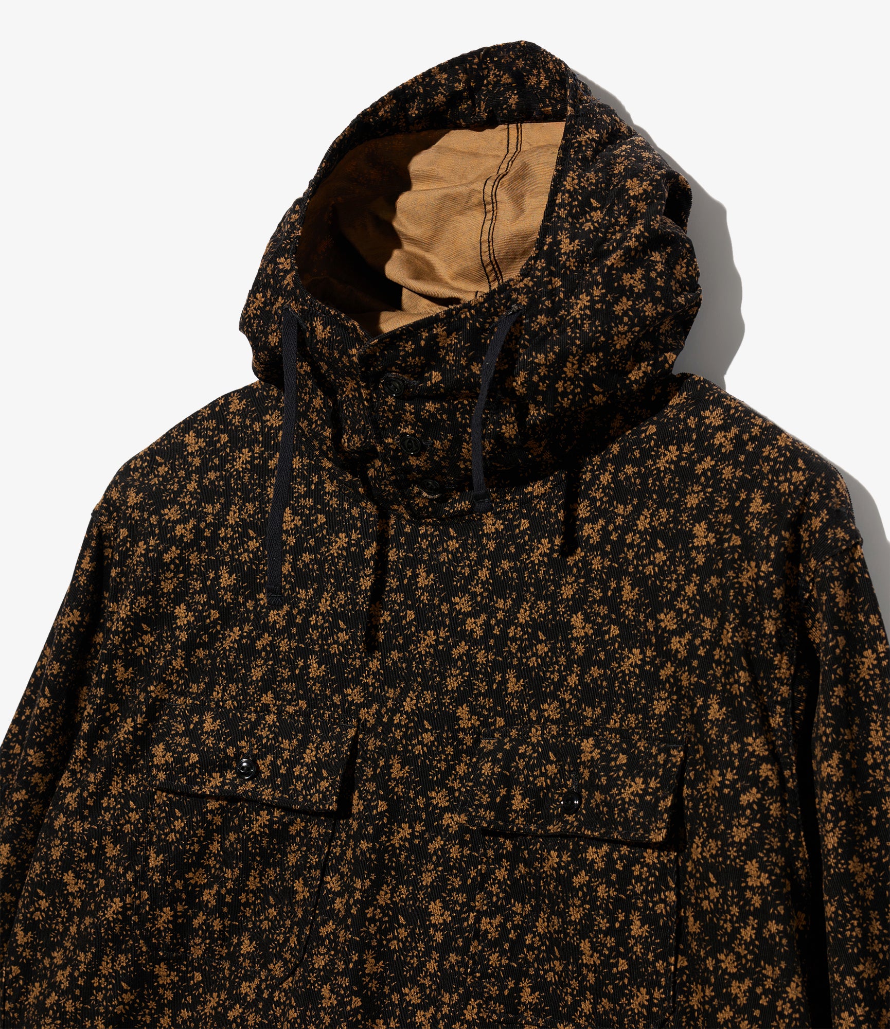 Cagoule Shirt - Black 21W Corduroy Small Floral Print