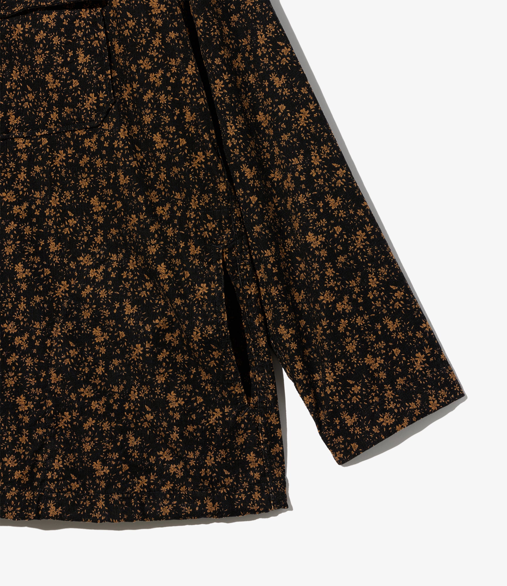 Cagoule Shirt - Black 21W Corduroy Small Floral Print
