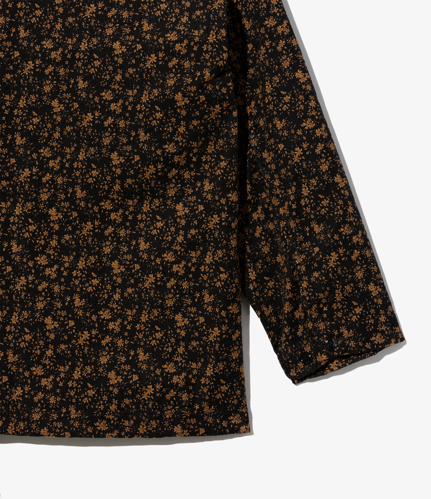 Cagoule Shirt - Black 21W Corduroy Small Floral Print