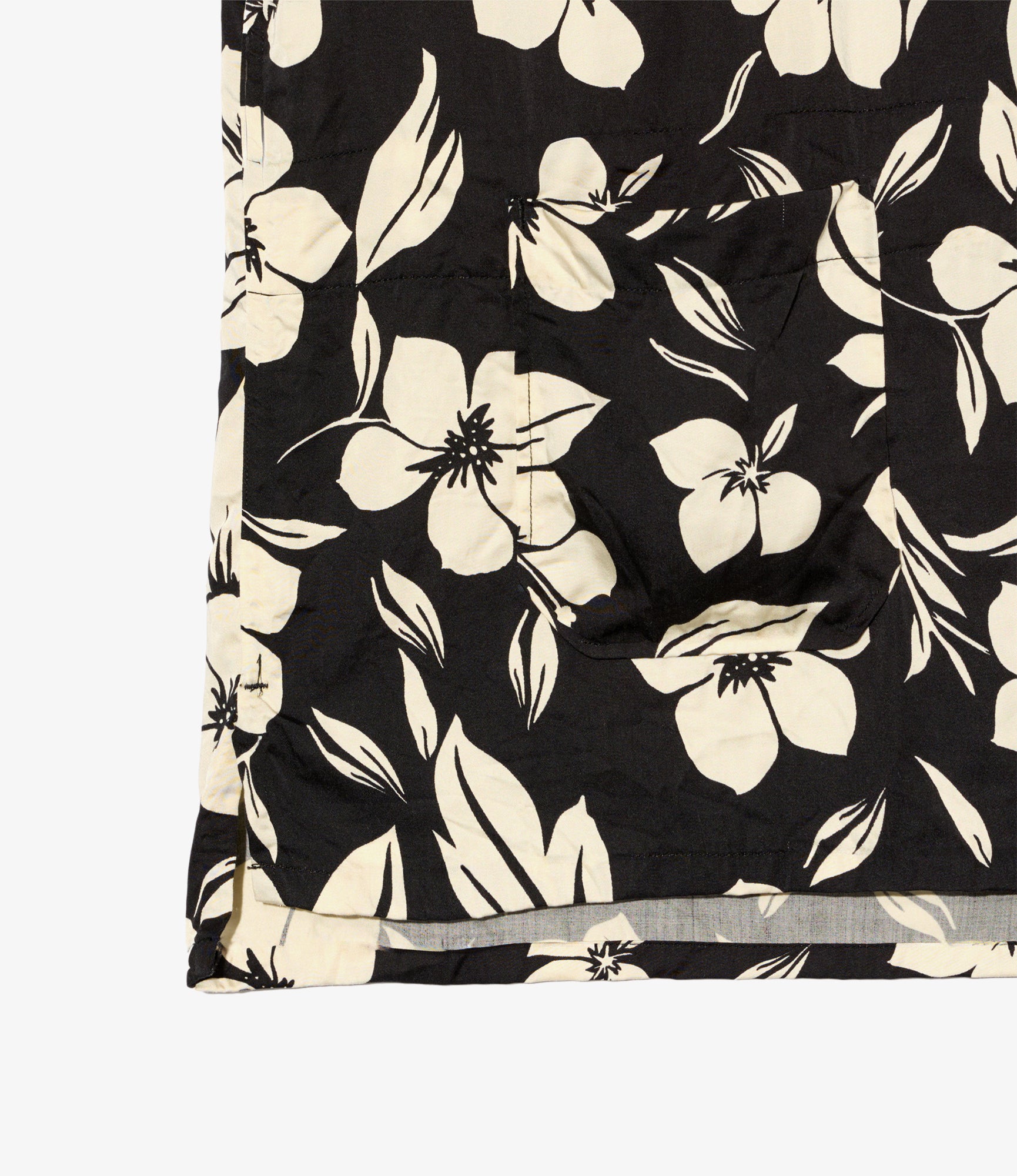 Camp Shirt - Black/Natural Tencel Floral Print