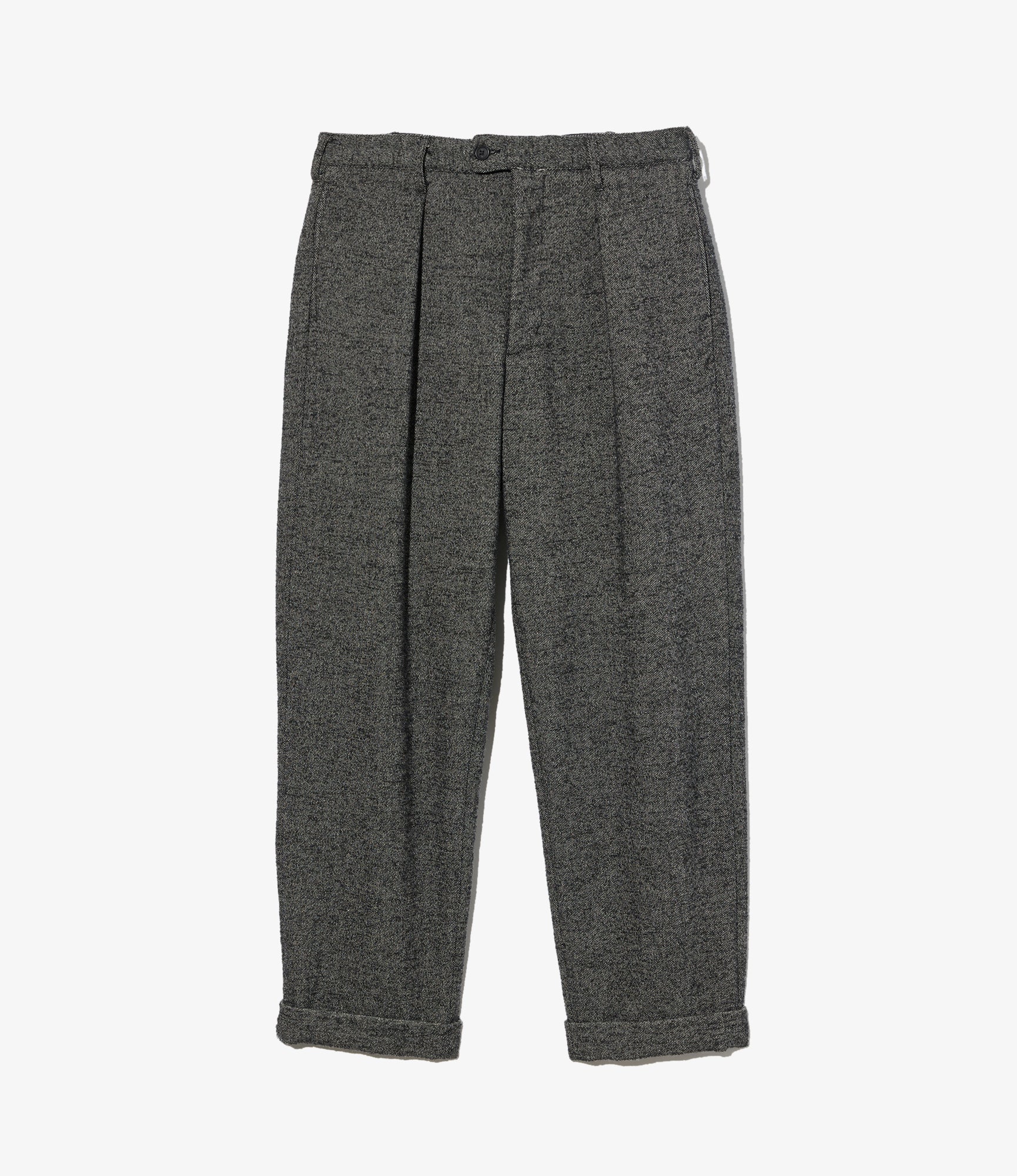 Carlyle Pant - Charcoal Wool Poly Shaggy Twill