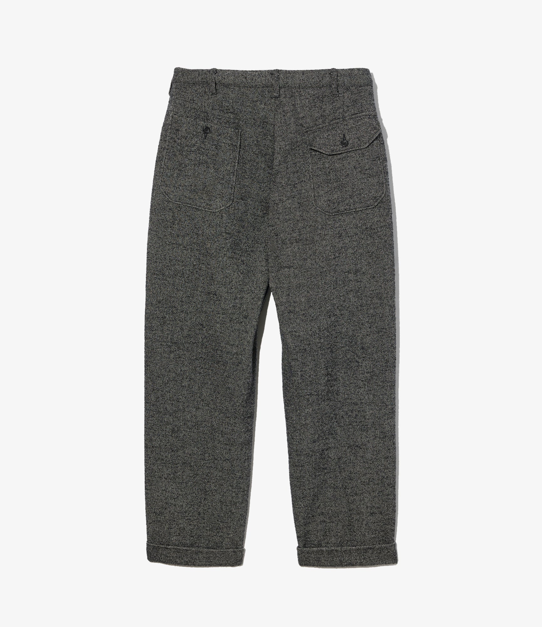 Carlyle Pant - Charcoal Wool Poly Shaggy Twill