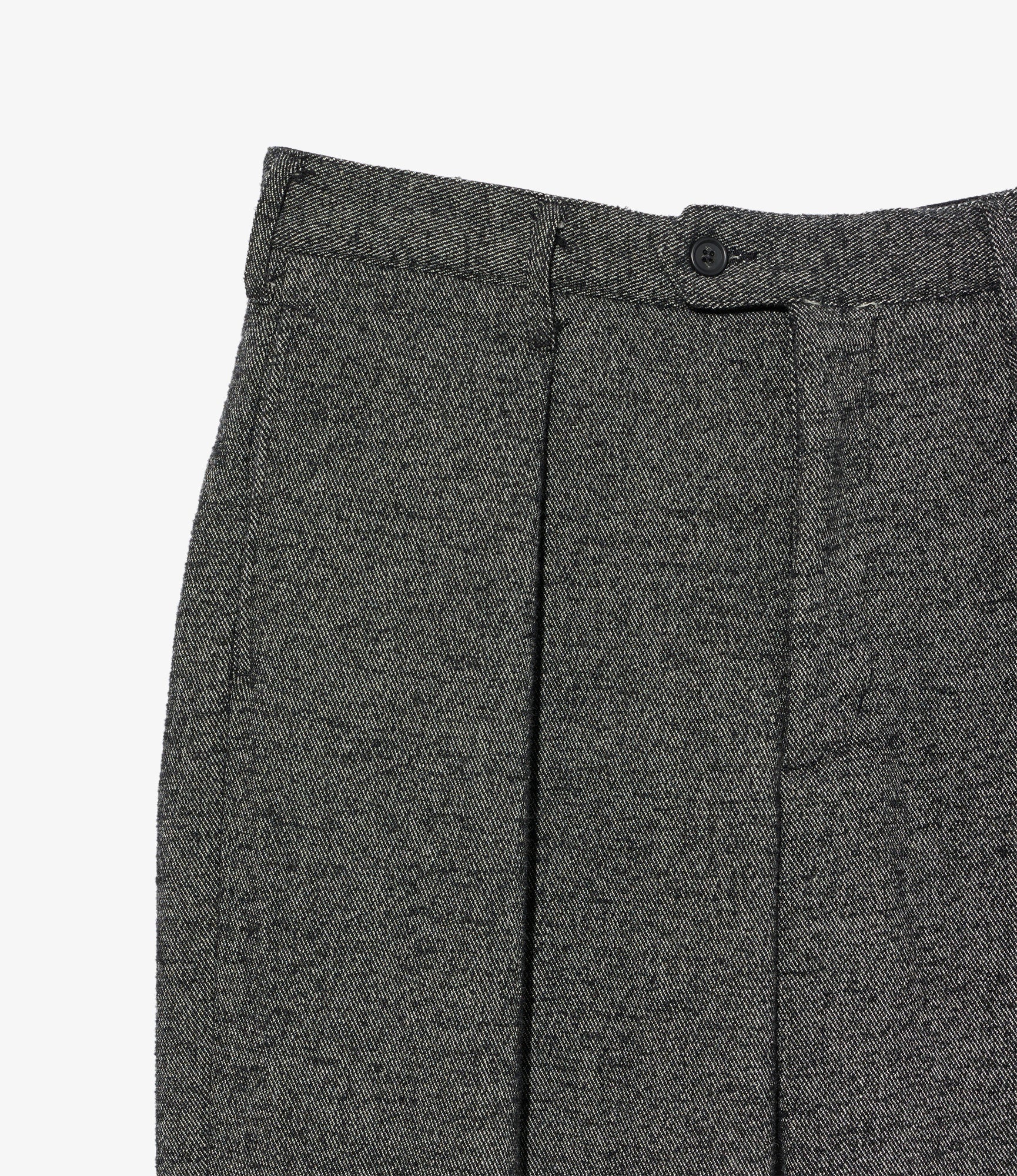 Carlyle Pant - Charcoal Wool Poly Shaggy Twill