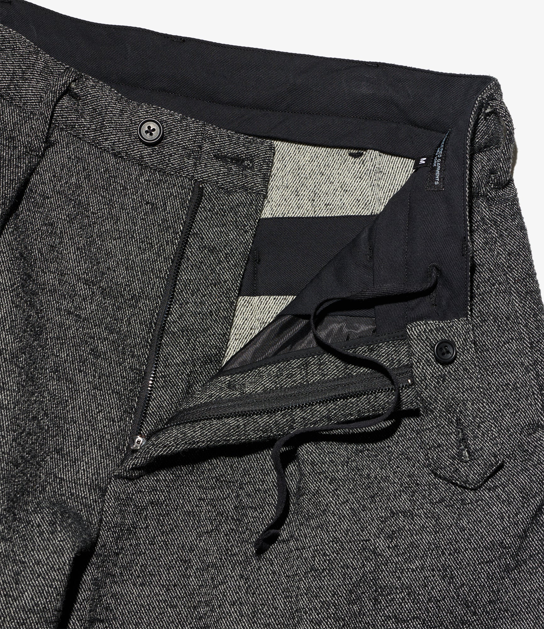 Carlyle Pant - Charcoal Wool Poly Shaggy Twill