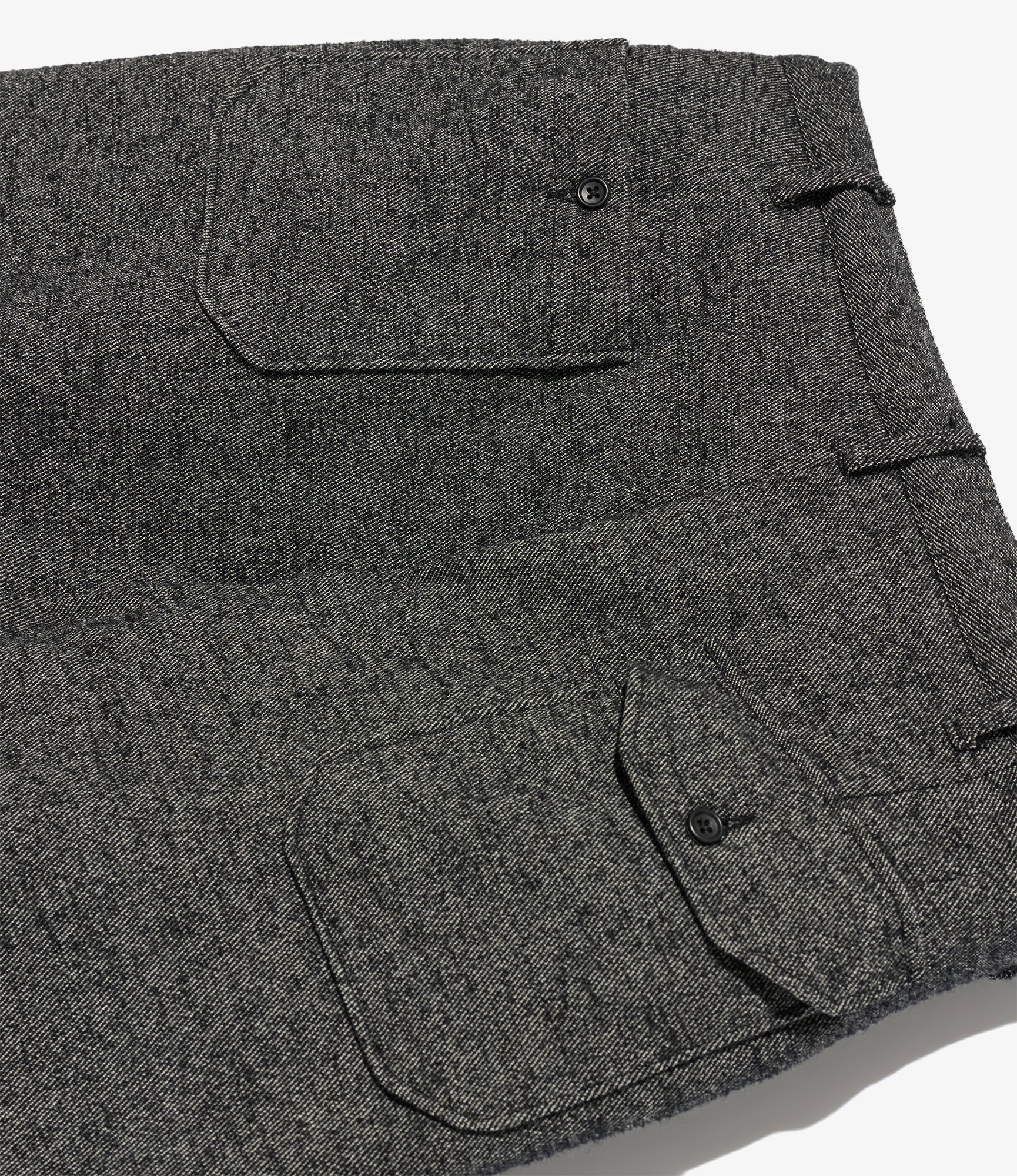 Carlyle Pant - Charcoal Wool Poly Shaggy Twill