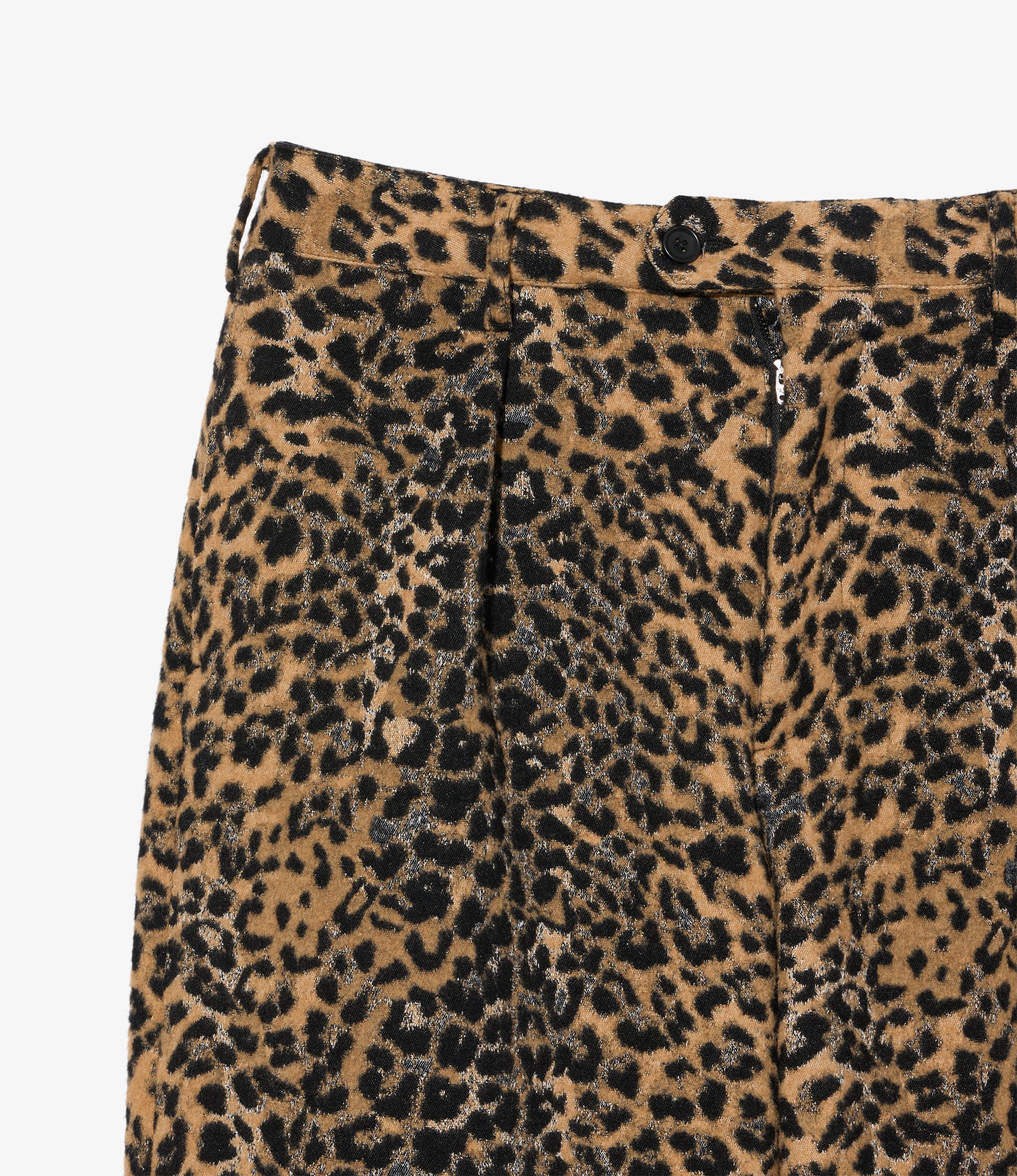 Carlyle Pant - Brown Wool Poly Leopard Jq.