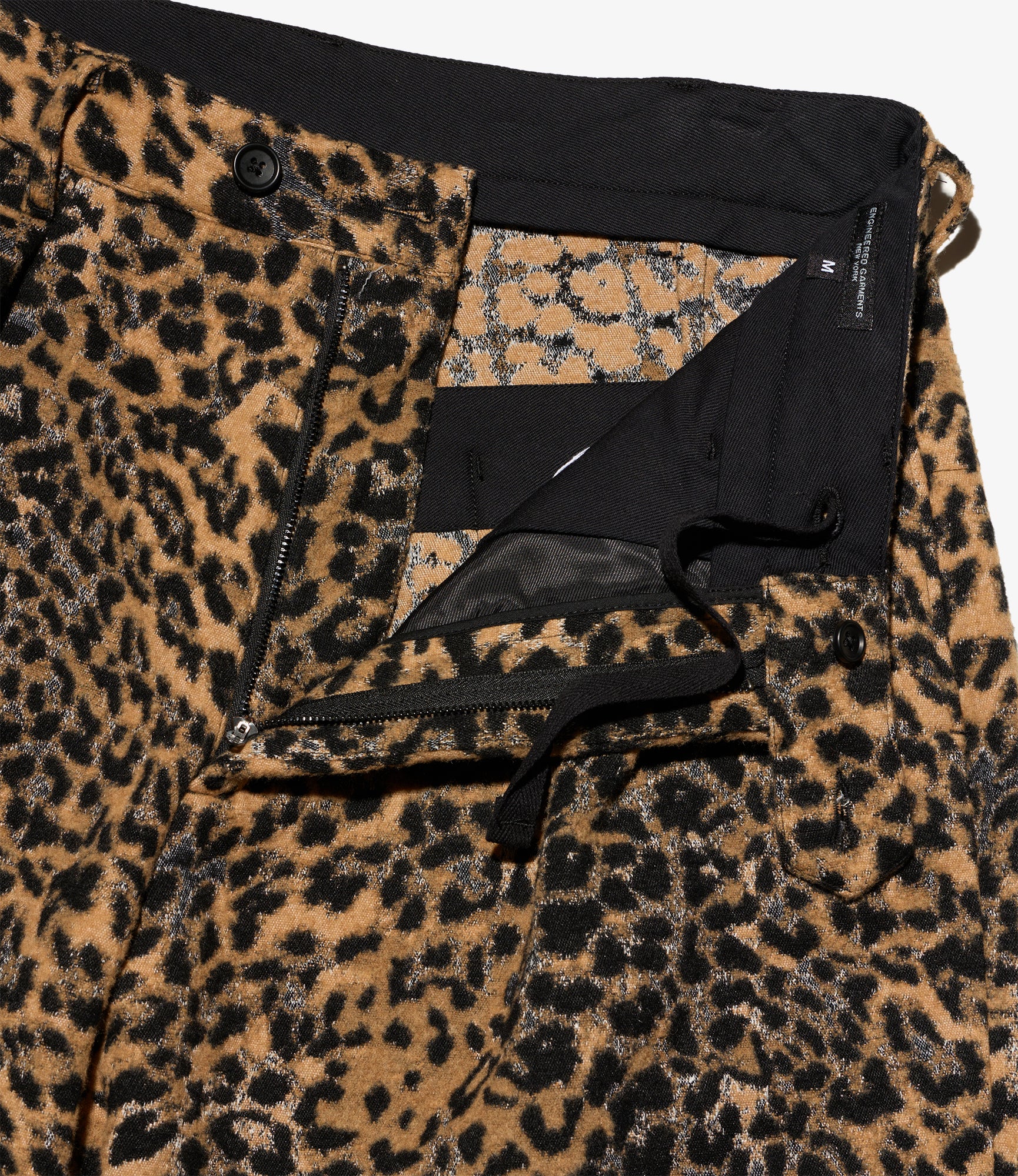 Carlyle Pant - Brown Wool Poly Leopard Jq.
