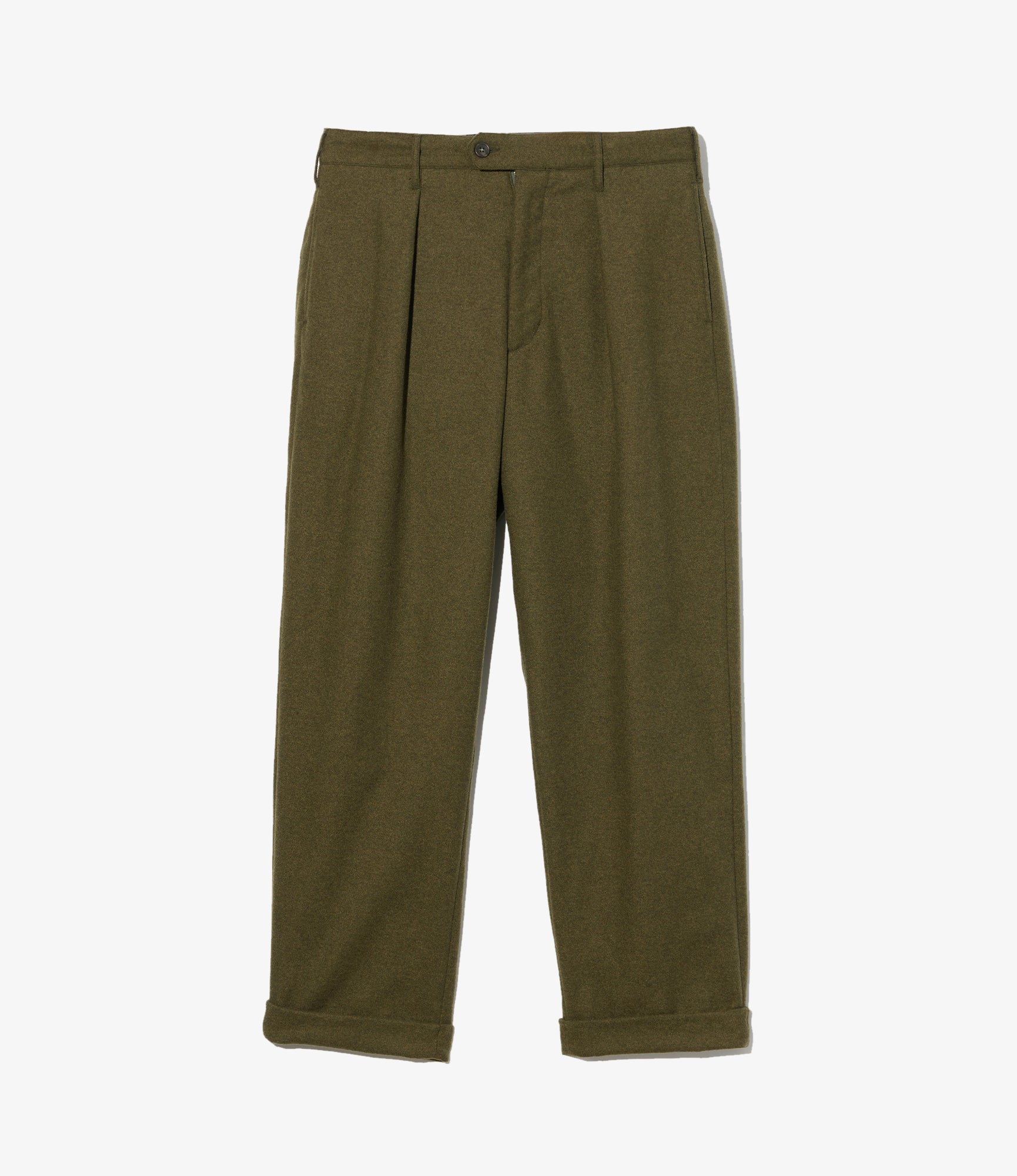 Carlyle Pant - Olive Poly Wool Heavy Flannel