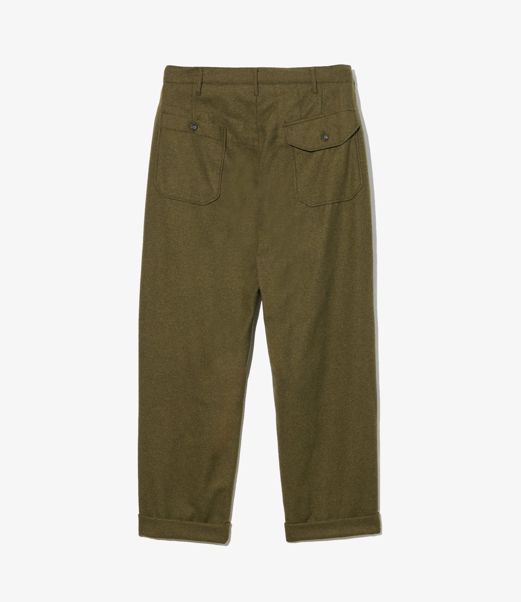 Carlyle Pant - Olive Poly Wool Heavy Flannel