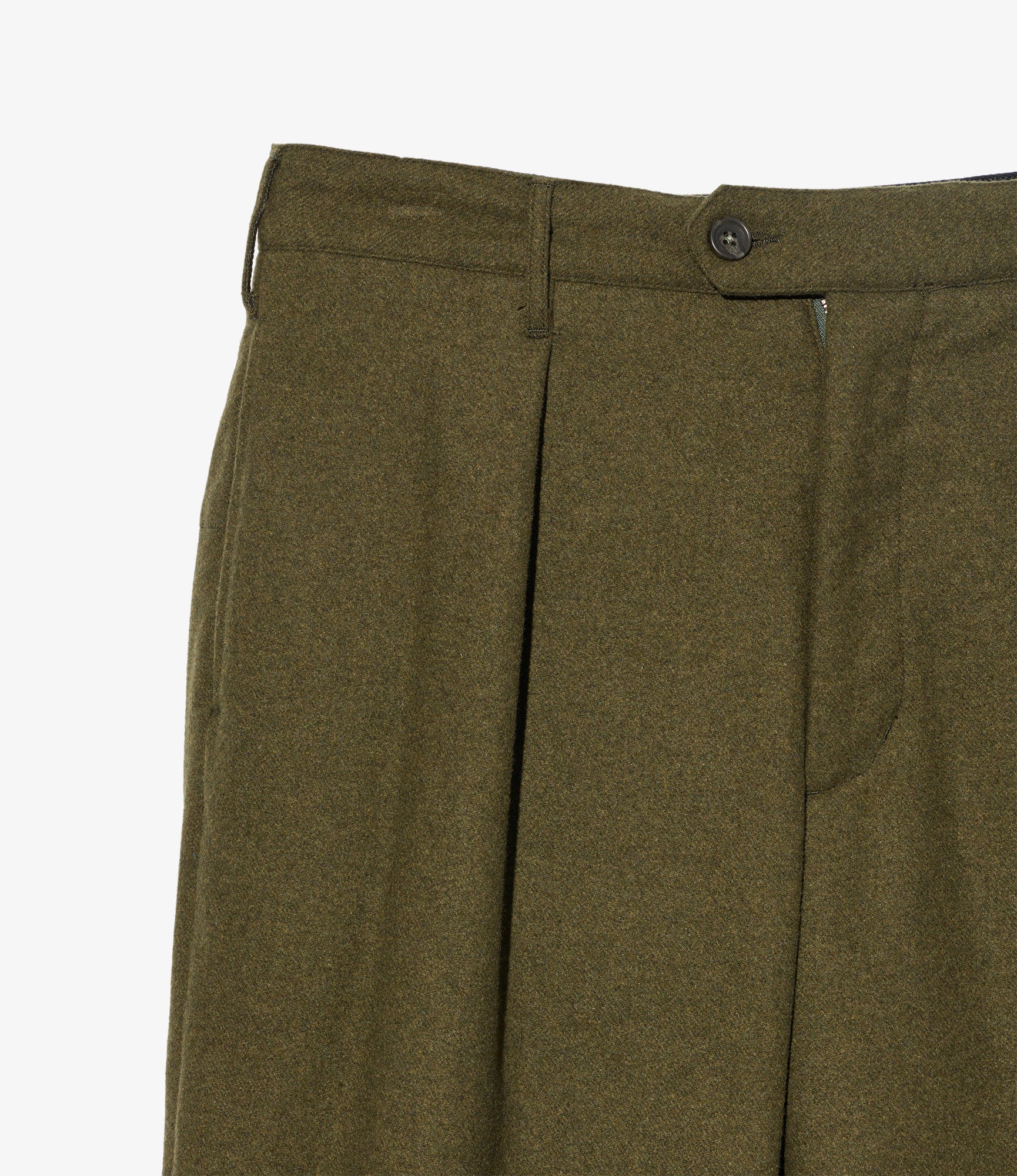 Carlyle Pant - Olive Poly Wool Heavy Flannel