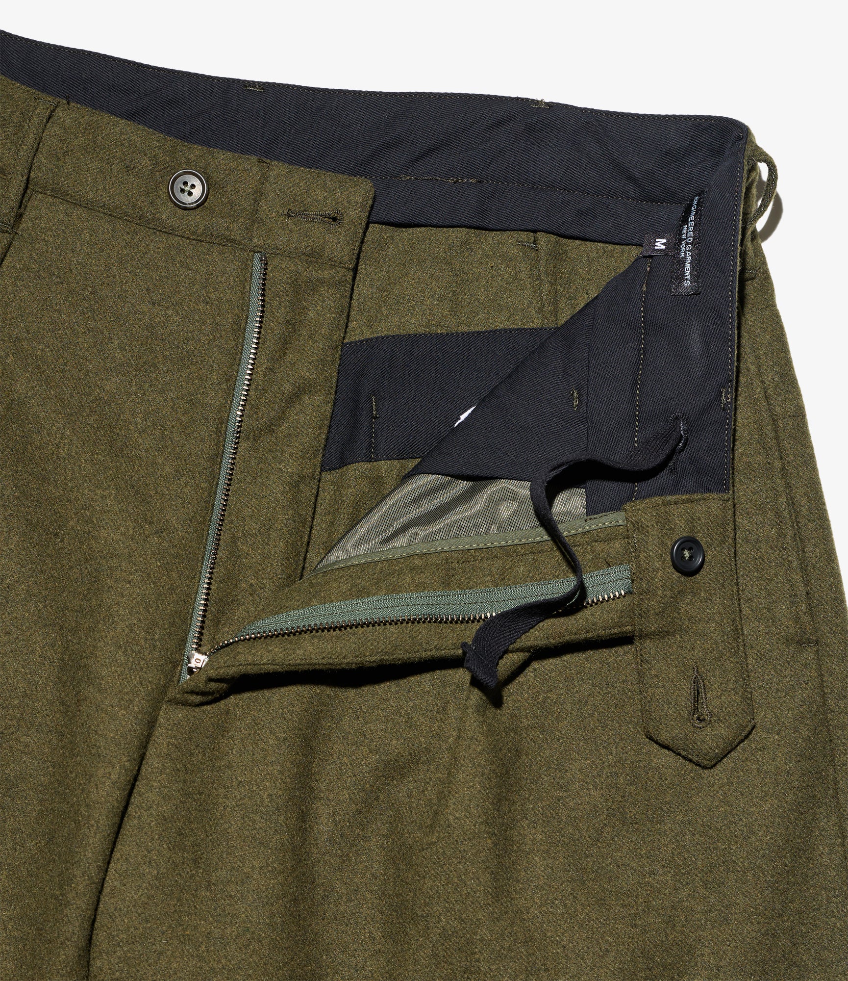 Carlyle Pant - Olive Poly Wool Heavy Flannel